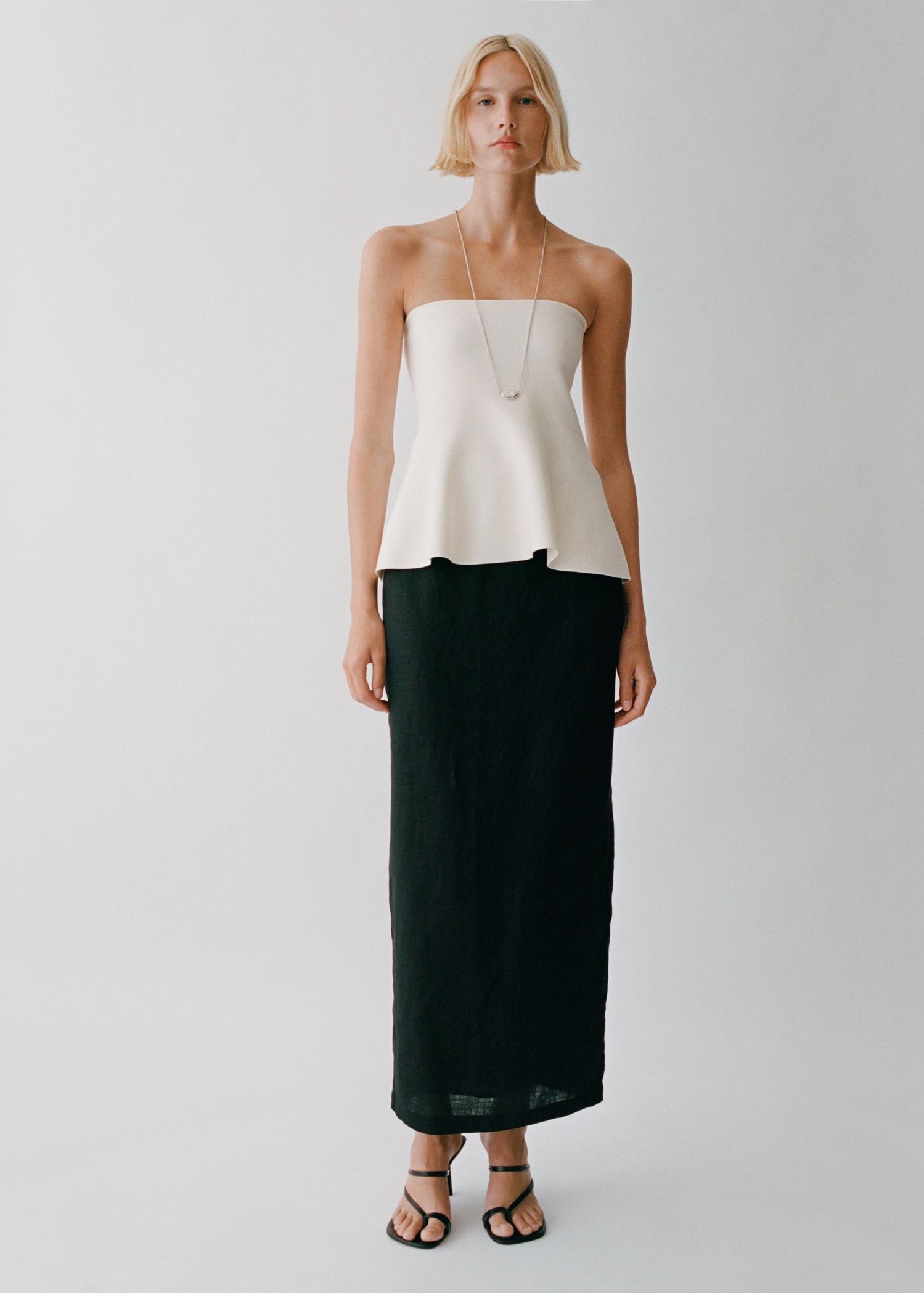 Linen pencil skirt - Women | MANGO USA Product Image