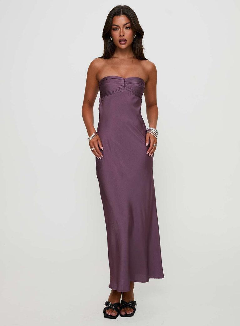 Maryska Strapless Maxi Dress Purple Product Image