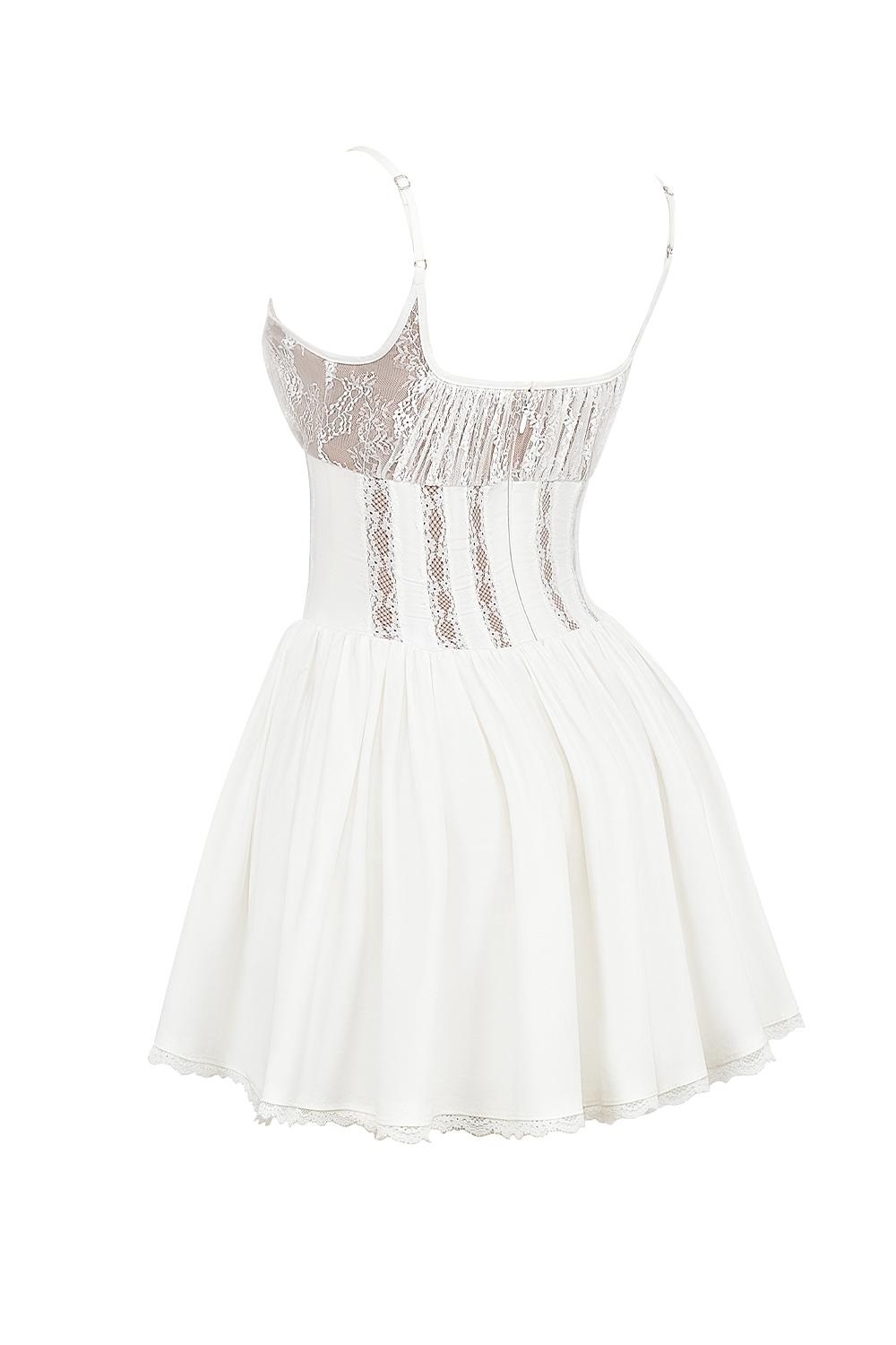 Rosaria  white cotton corset mini dress Product Image