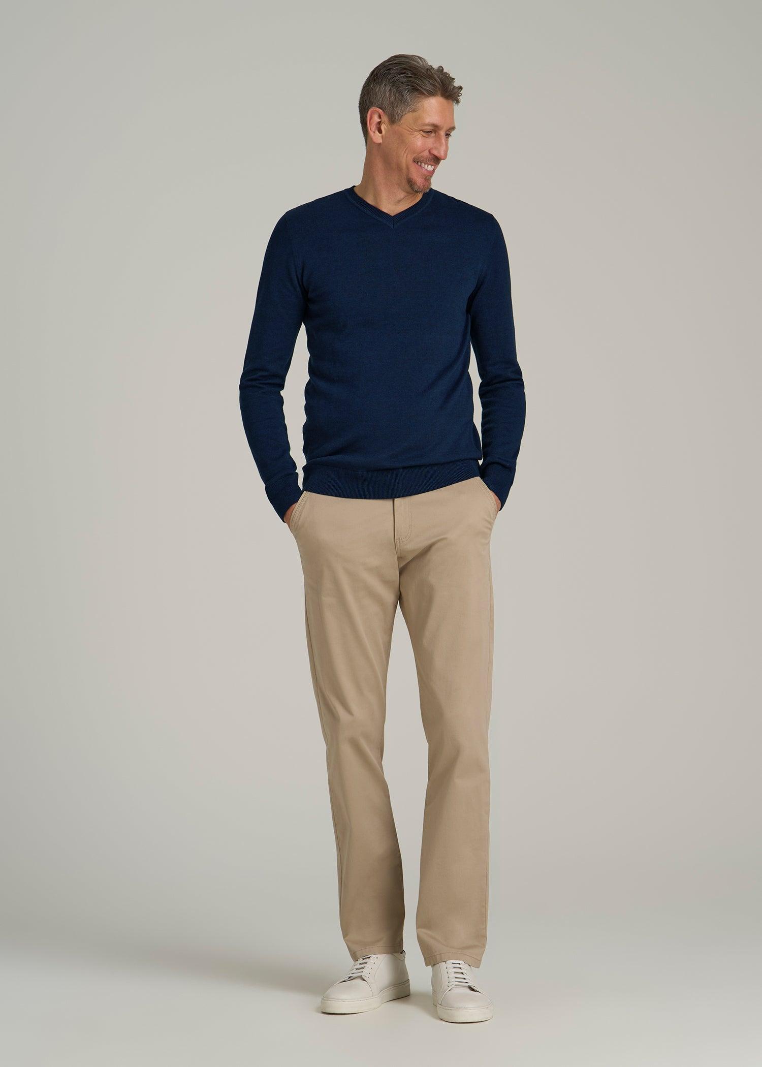 Everyday V-Neck Sweater for Tall Men in Patriot Blue Male Product Image