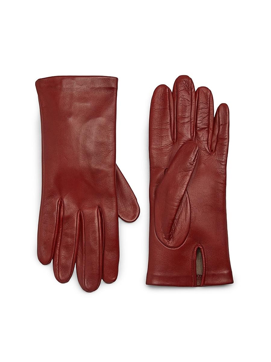 Womens Cut-Out Leather Gloves Product Image