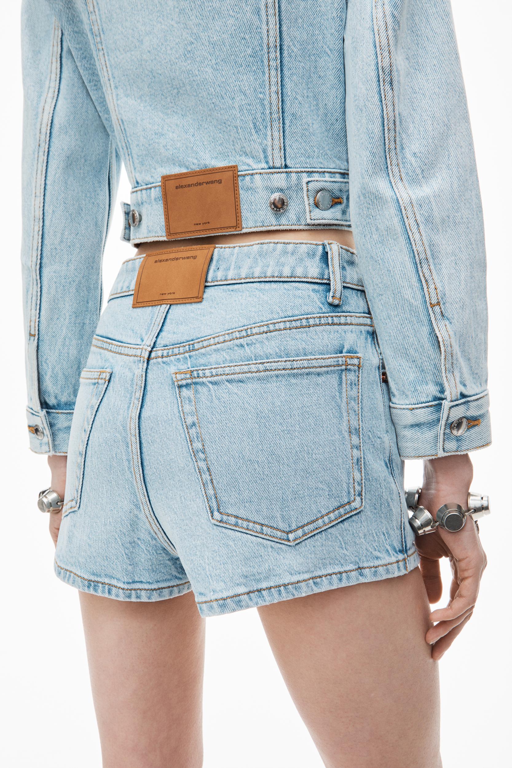 Mid Rise Mini Skort In Comfort Stretch Denim Product Image