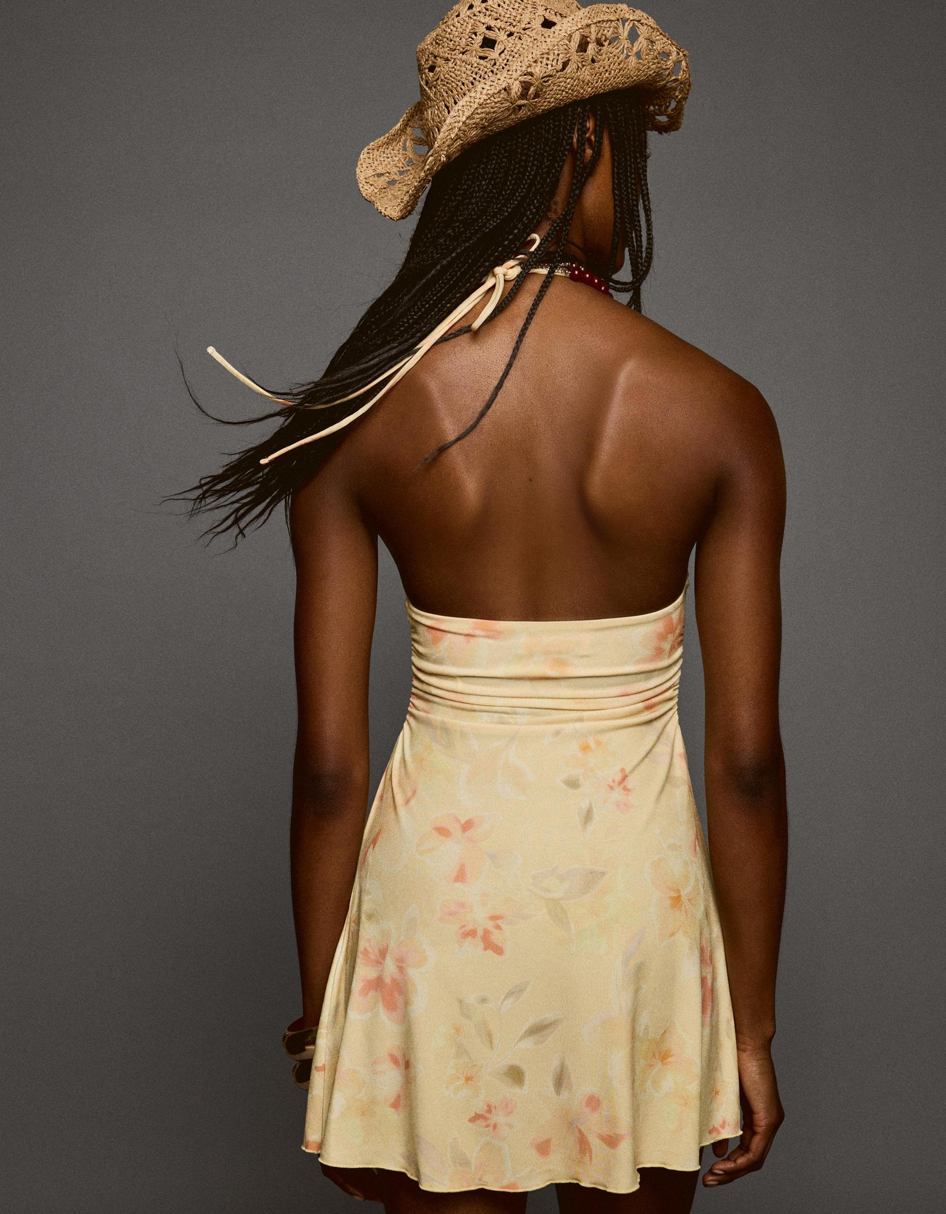 Printed midi halter dress Product Image