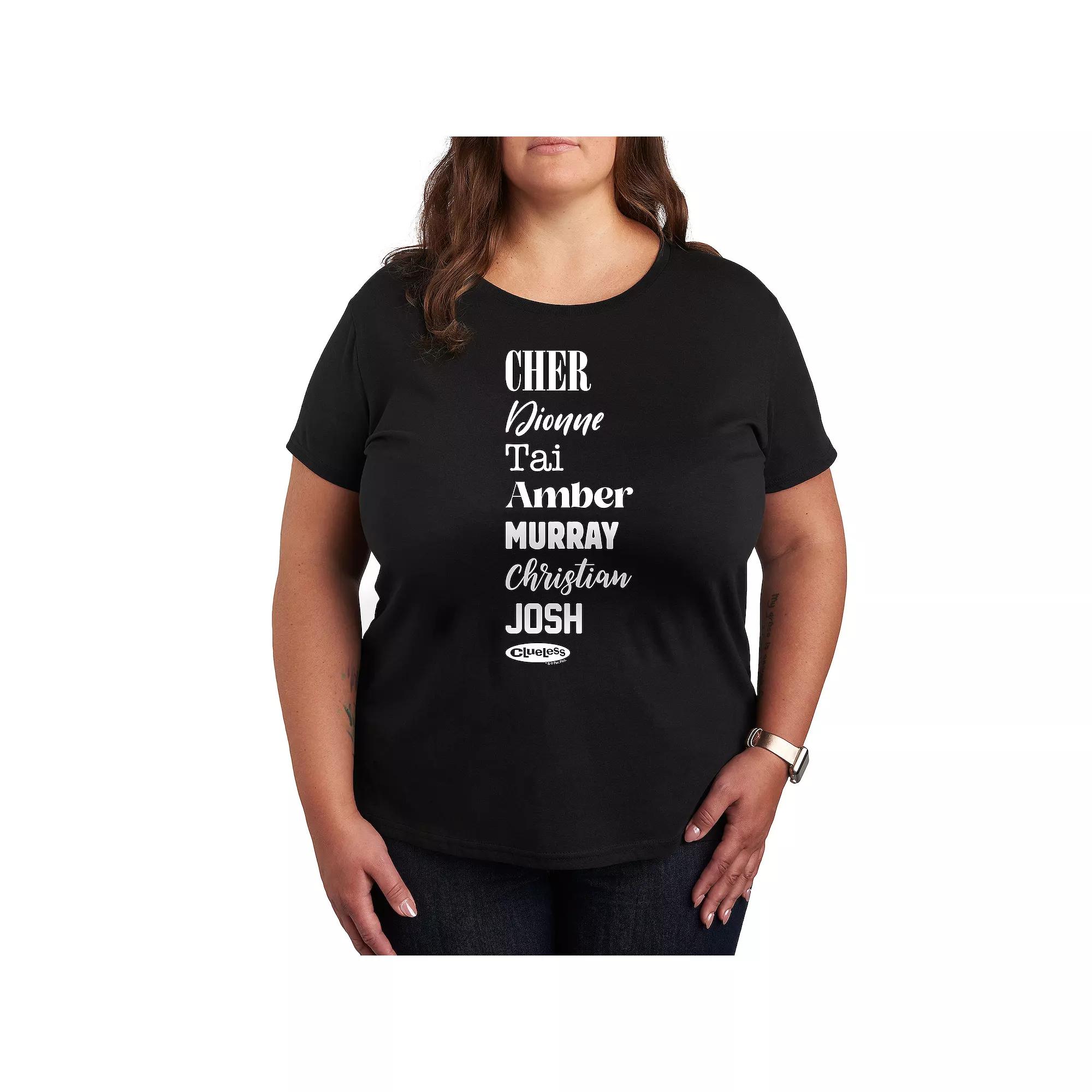 Plus Clueless Name Stack Graphic Tee, Women's,  Product Image