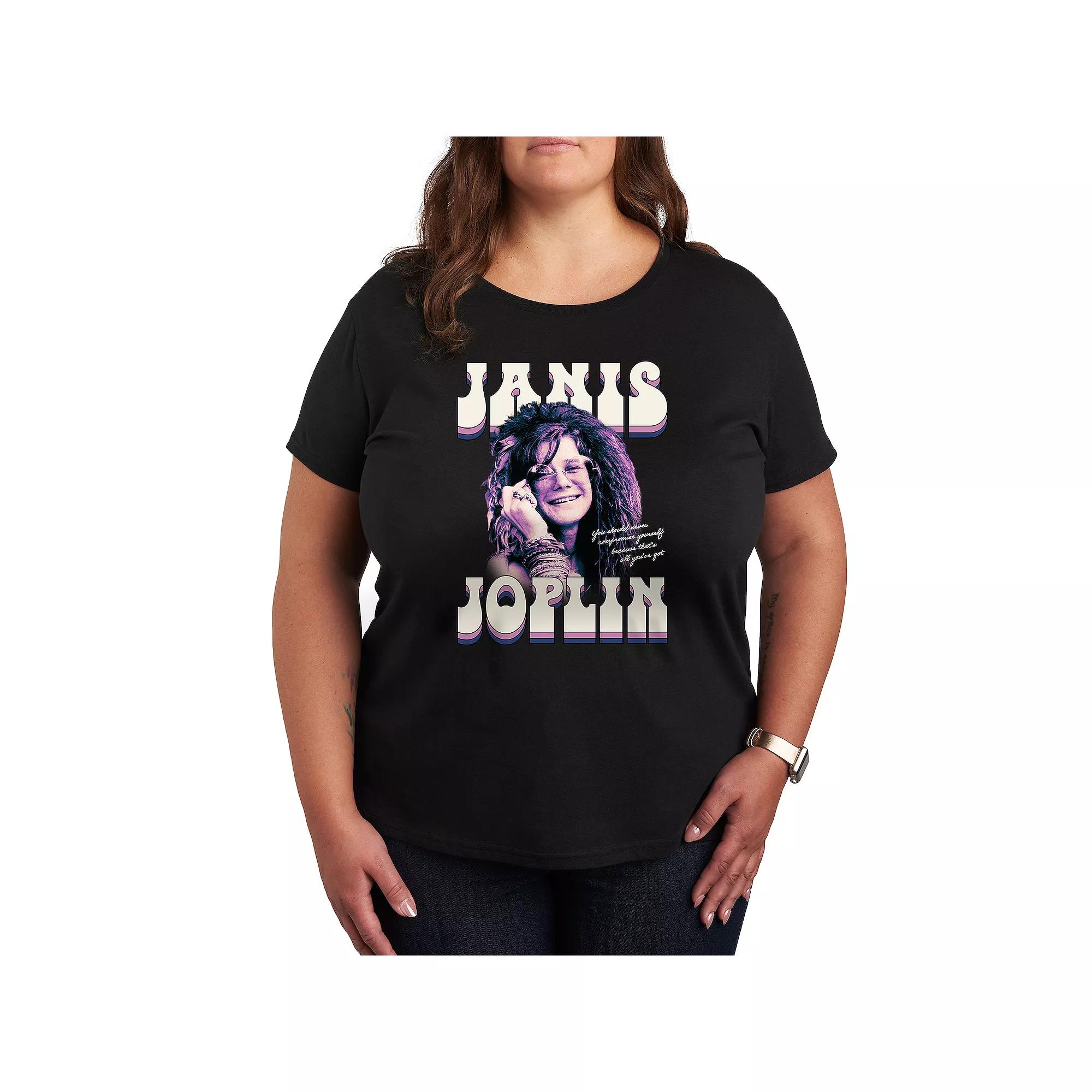 Plus Janis Joplin Never Compromise Graphic Tee, Women's,  Product Image