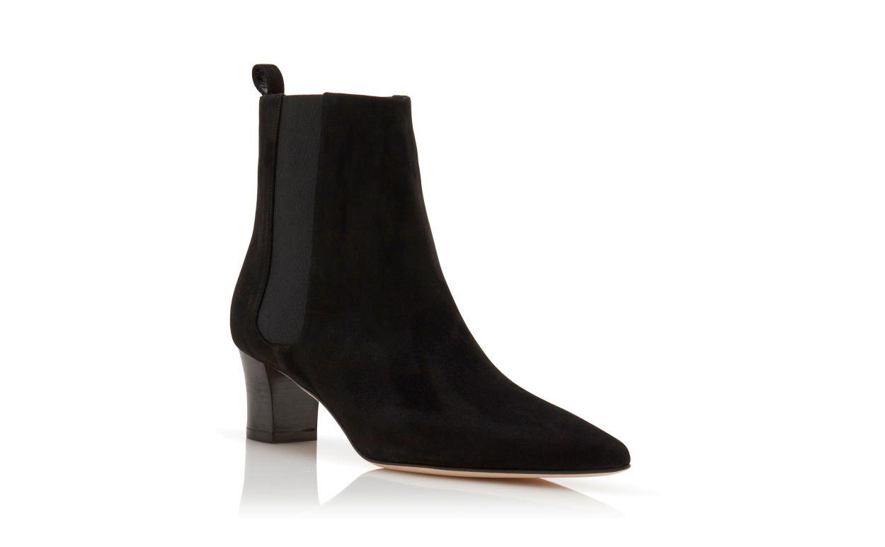 TIRABA Black Suede Ankle Boots Product Image