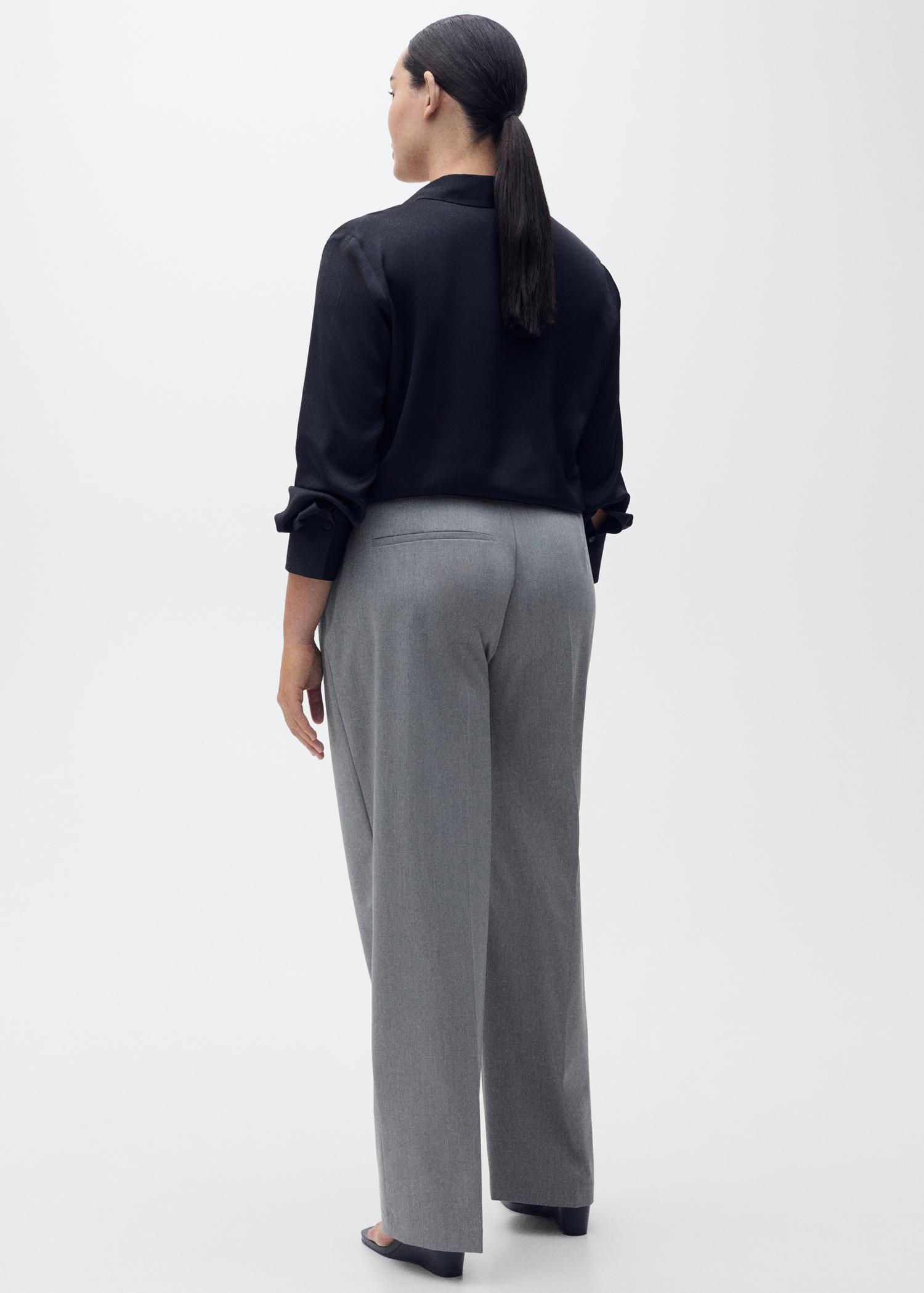 Straight mid-rise pants - Women | MANGO USA Product Image