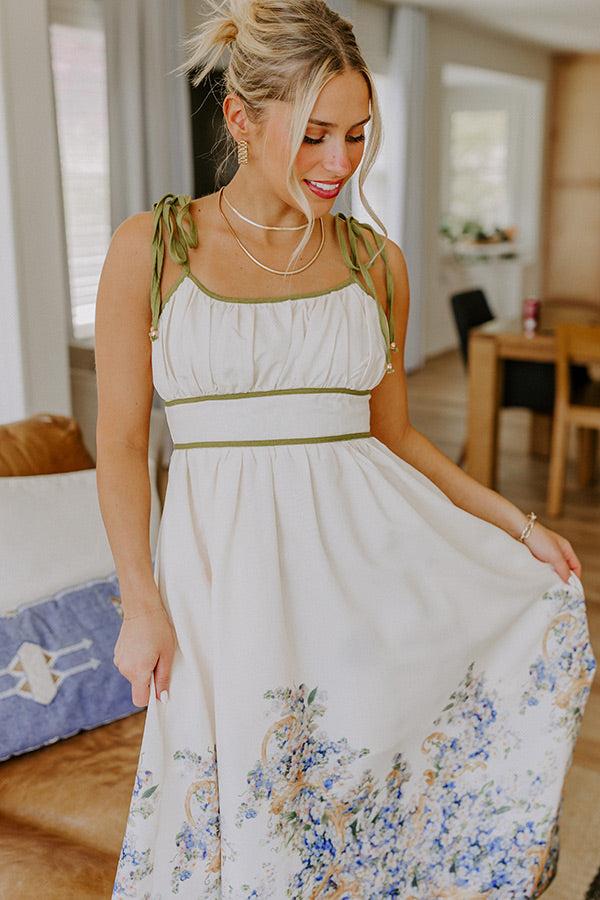 Breezy Elegance Linen-Blend Midi Dress Product Image