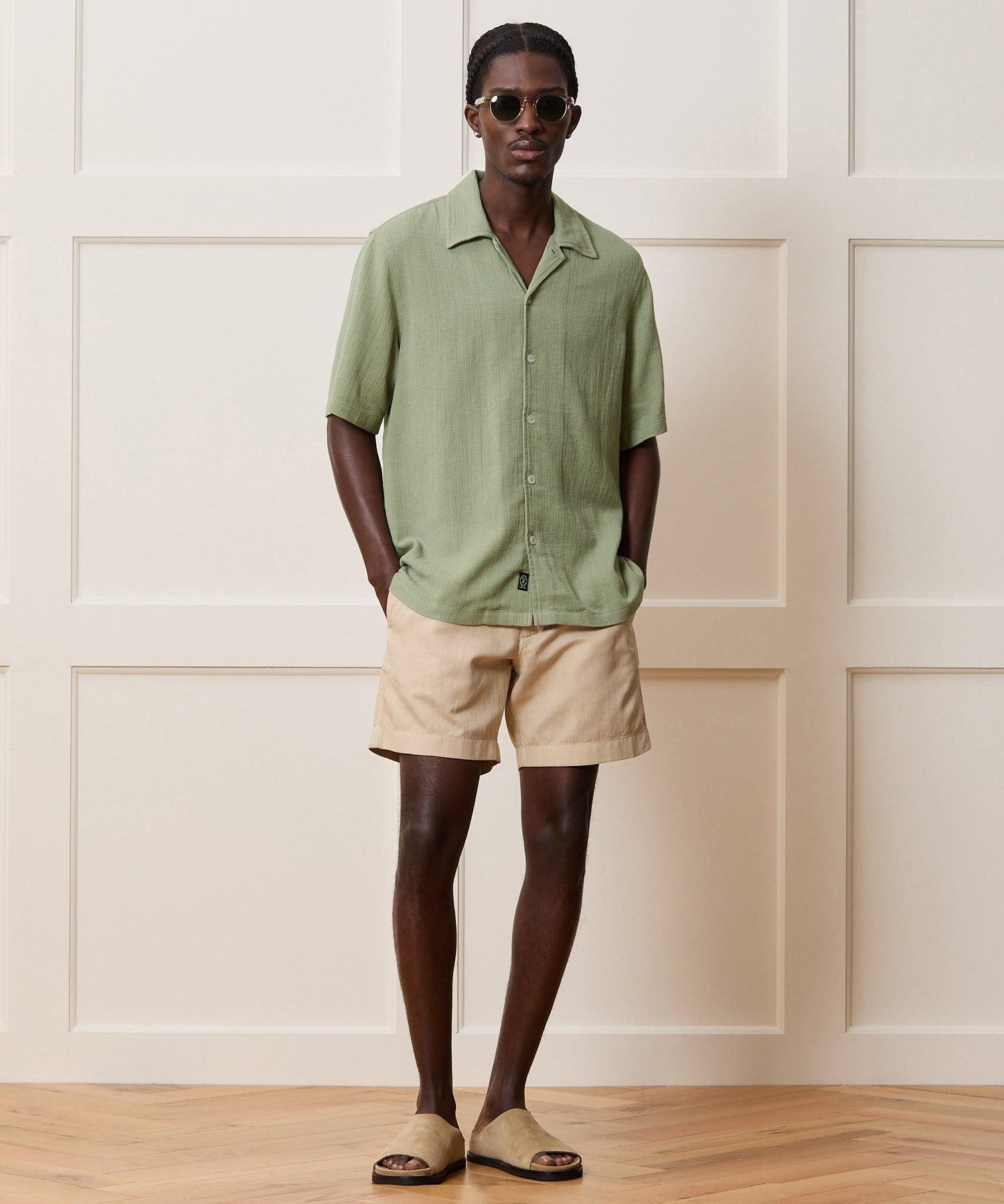 Relaxed Basketweave Camp Collar Shirt Product Image