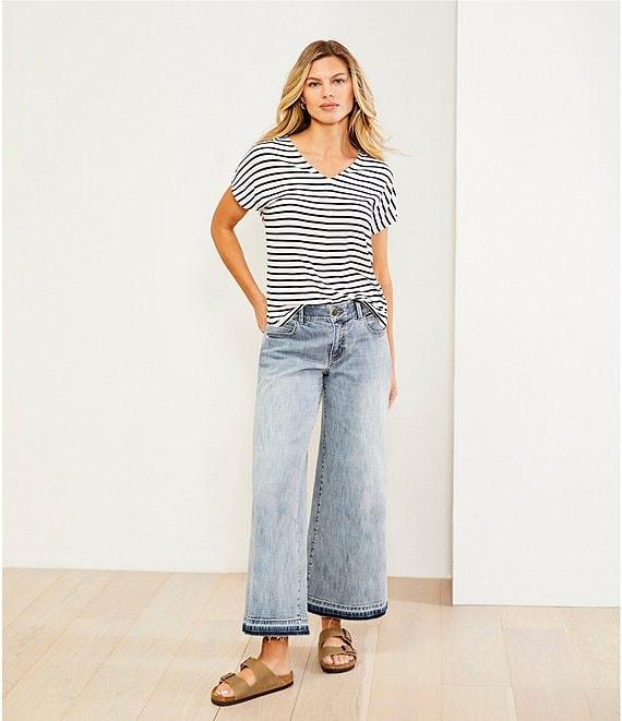 Gibson & Latimer Perfect Fit Palazzo Twill Denim Ankle Jeans Product Image