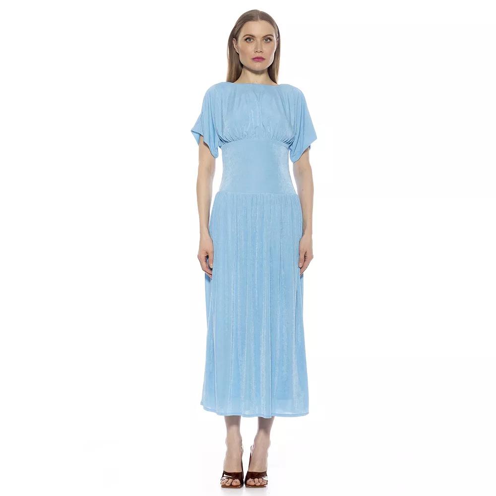 Women's ALEXIA ADMOR Luna Draped Dolman Sleeve Tea Length Dress,  Product Image