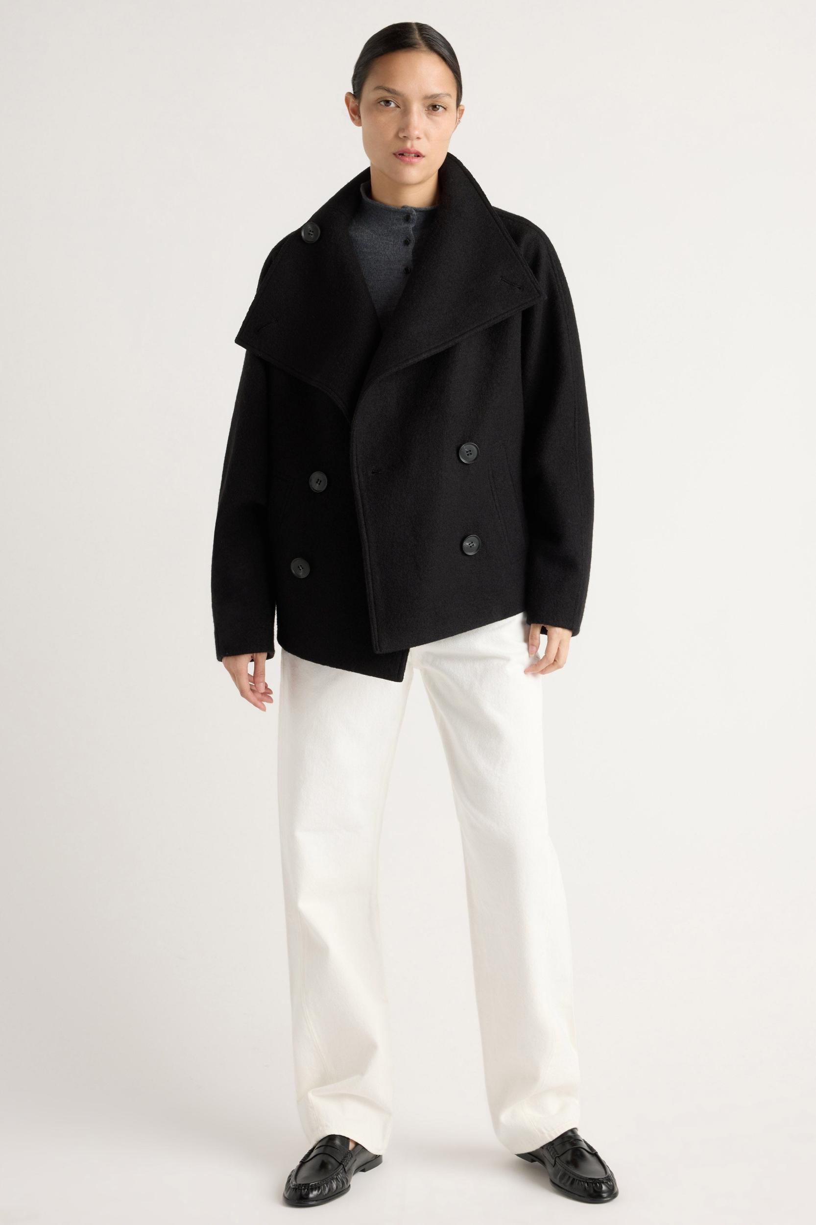 Vashti Wool-Blend Collared Peacoat Product Image