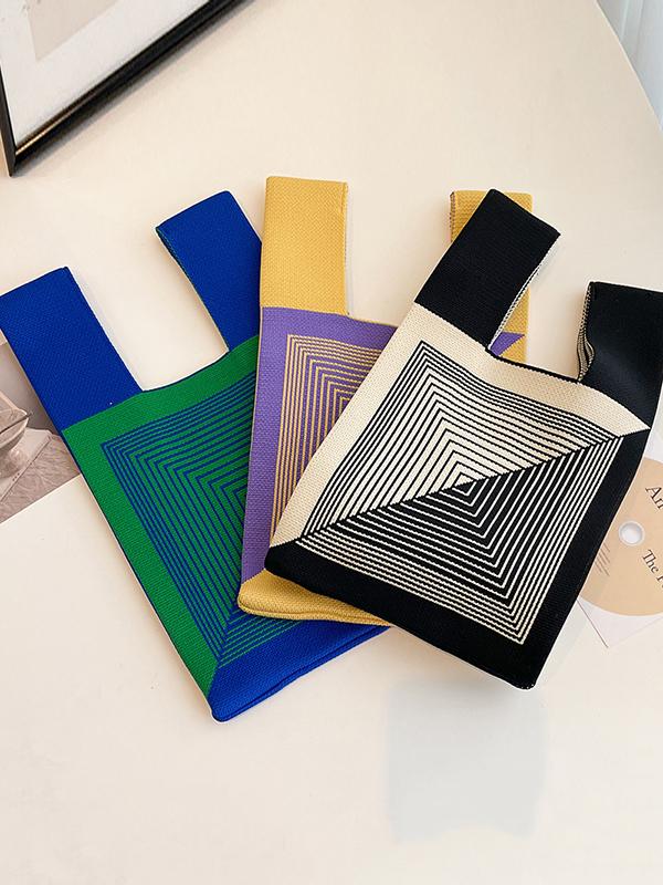 Casual Knitting Printed Bags Accessories Handbags Product Image