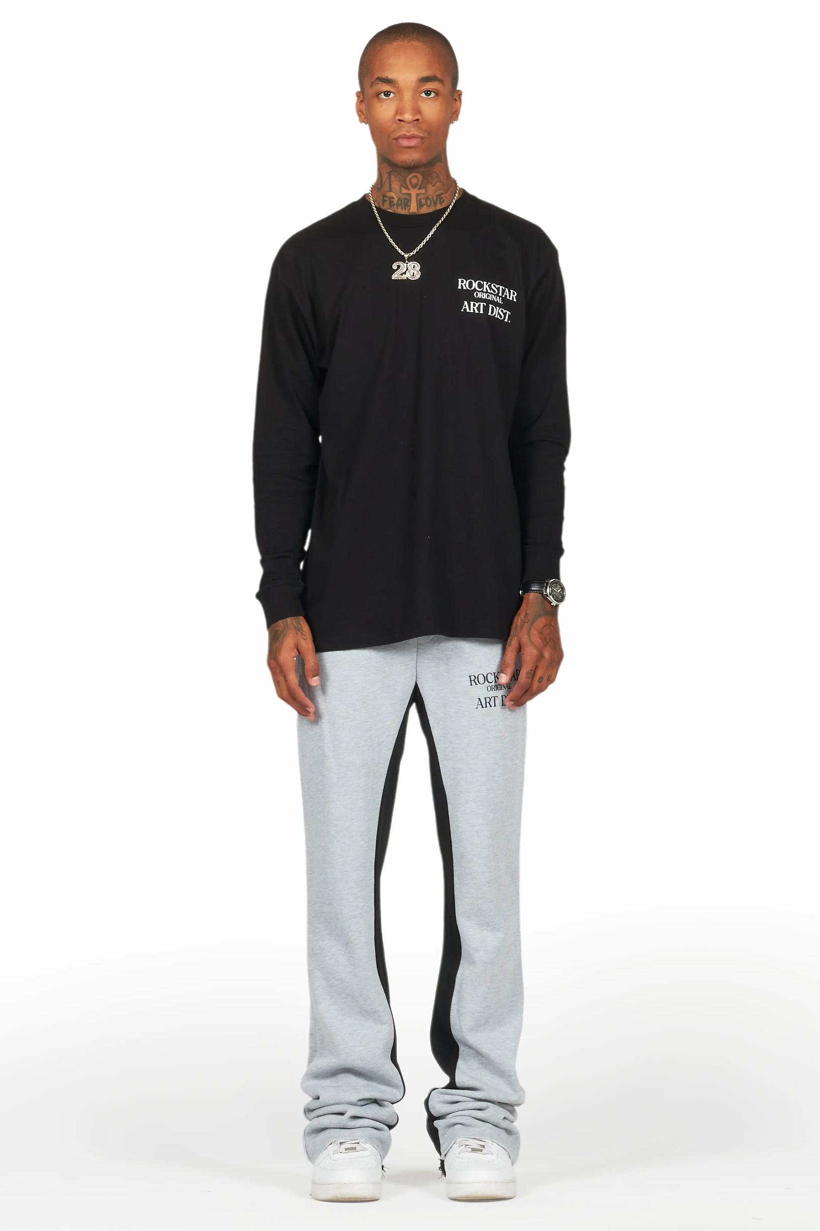 Briggs Black/Grey Long Sleeve T-Shirt/Baggy Pant Set Male Product Image