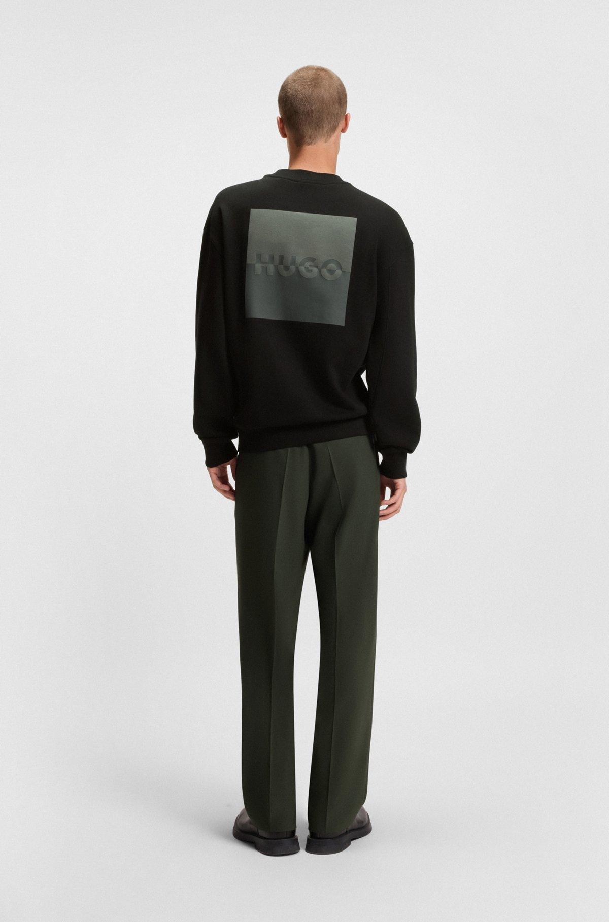 Cotton-terry sweatshirt with split logo Product Image