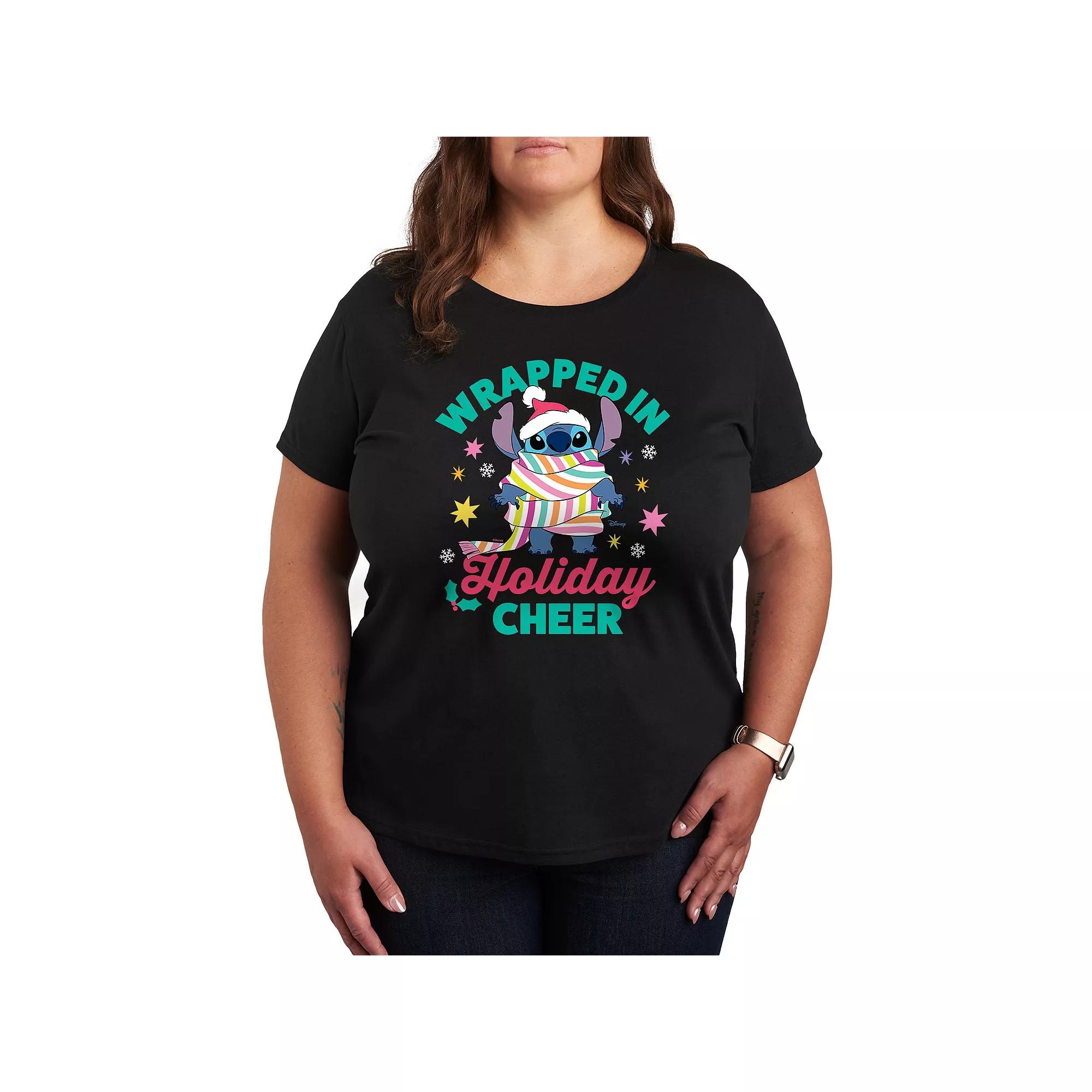 Disney's Lilo and Stitch Plus Size Holiday Cheer Graphic Tee, Women's, Size: 3XL, Black Product Image