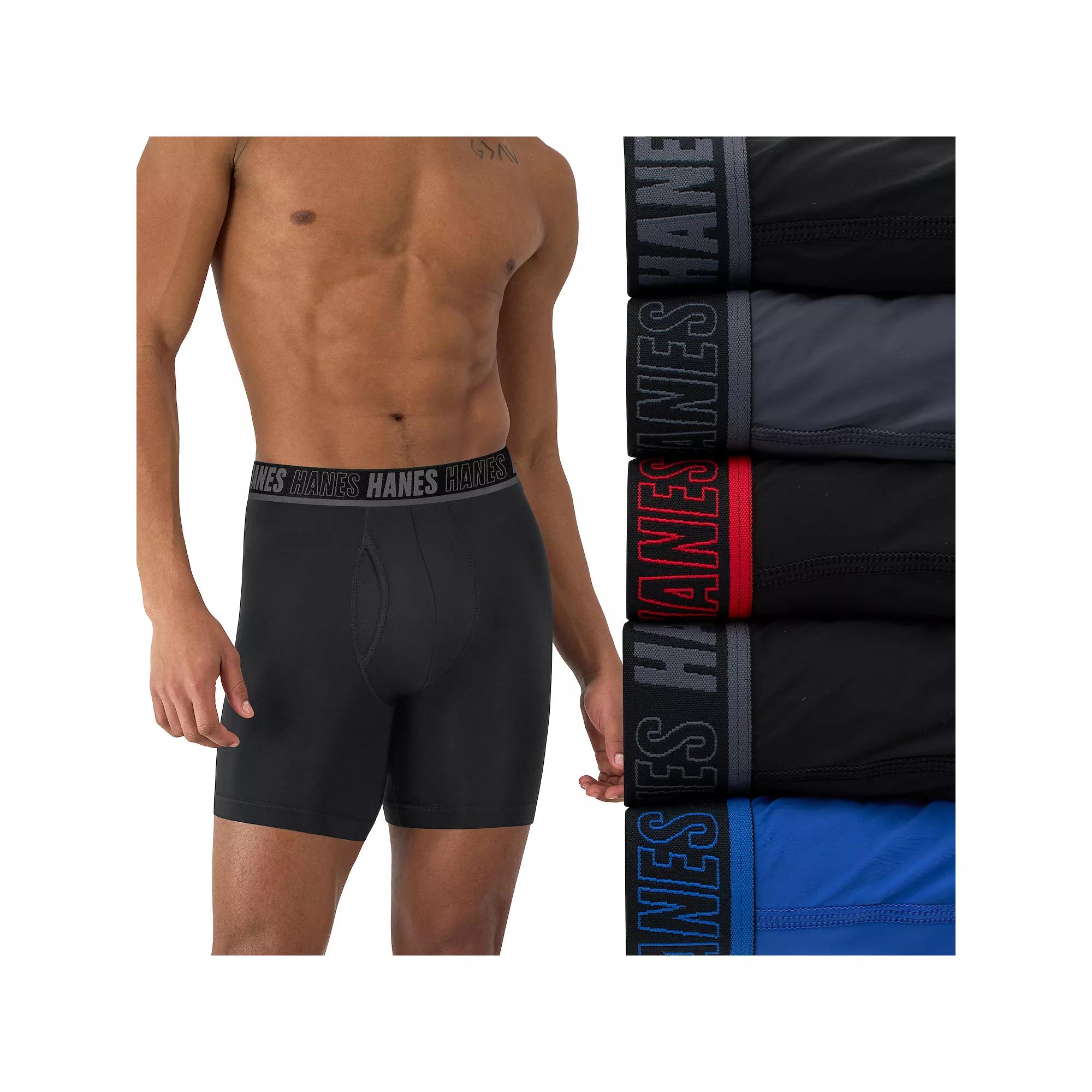 Men's Hanes® 4+1 Bonus Pack Moves Ultimate X Temp Anti Chafe Total Support Pouch Boxer Brief Underwear,  Product Image
