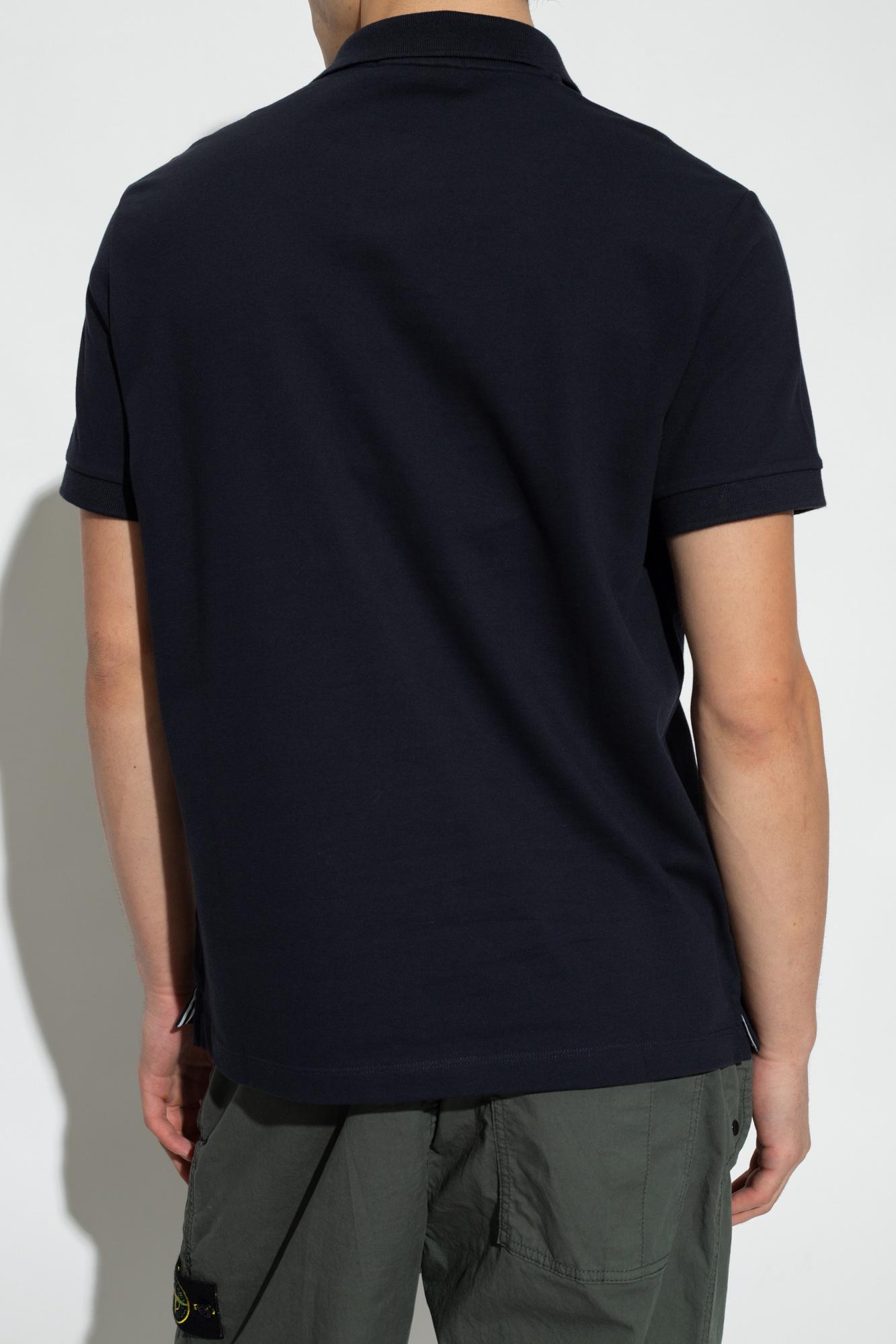 STONE ISLAND Mens Black Brand-patch Regular-fit Stretch-cotton Polo Shirt Xl Product Image