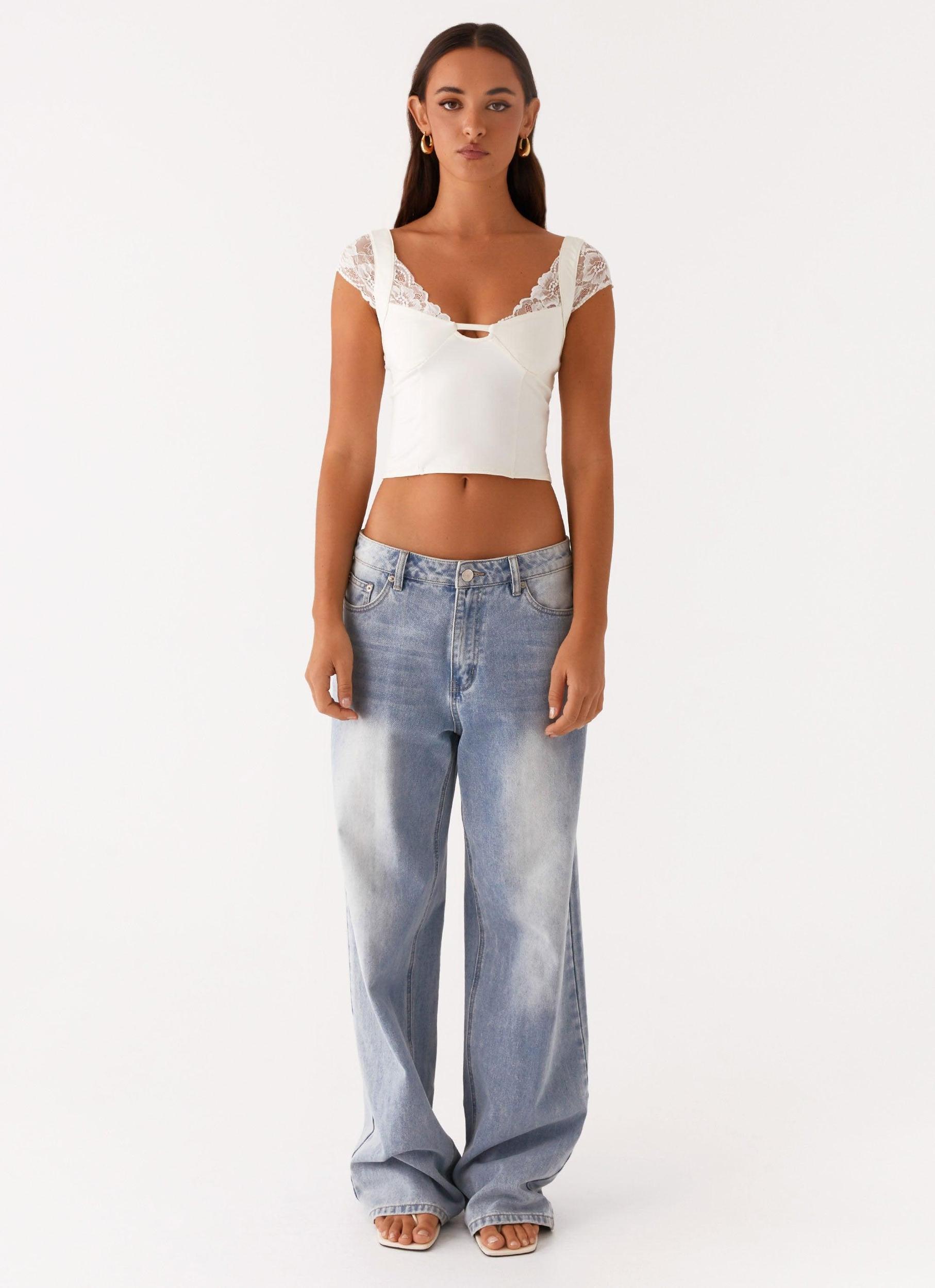 Tabitha Lace Top - Lemon Product Image