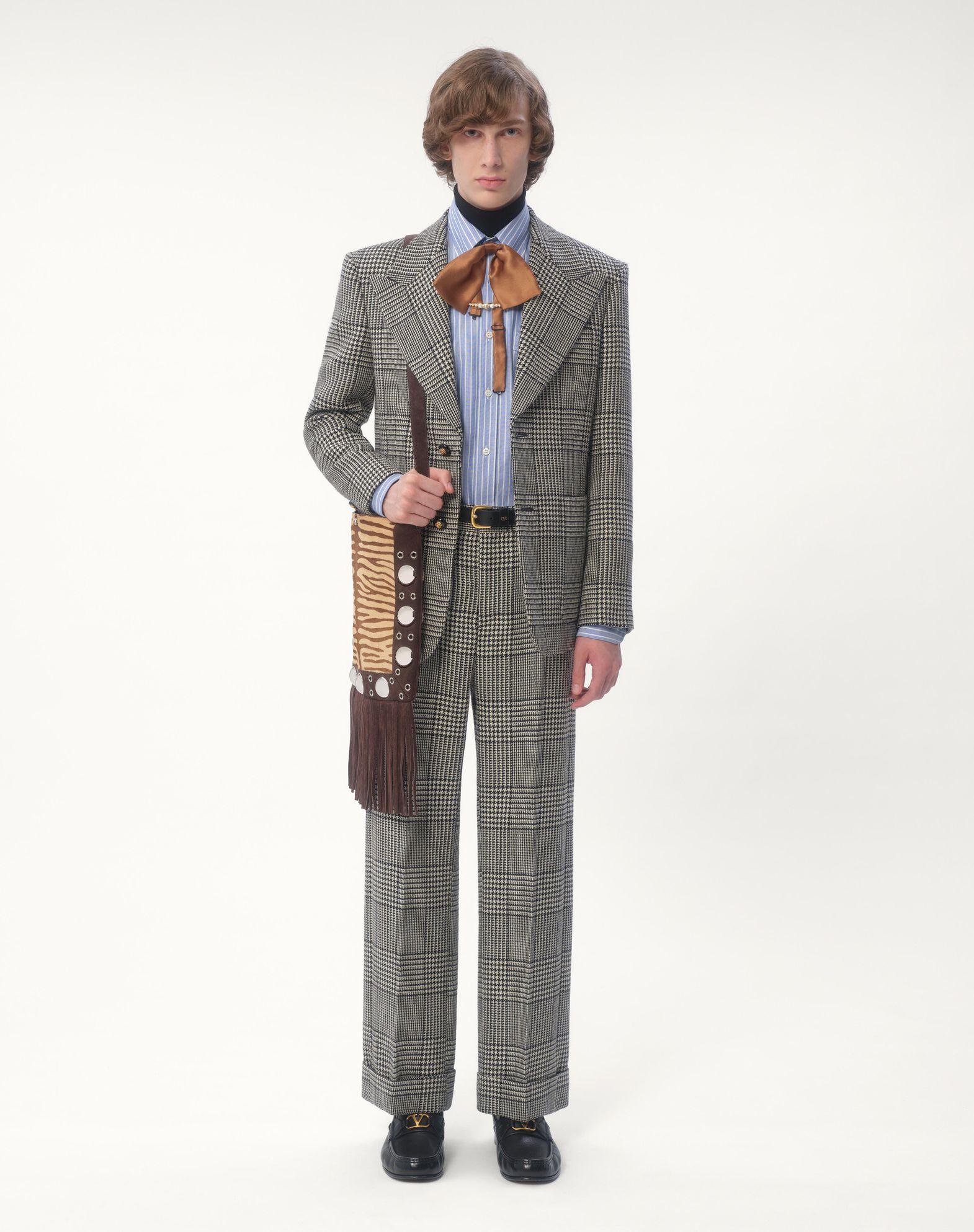 Valentino Garavani Nellcôte Shoulder Bag In Animalier Pony-Effect Calfskin With Fringes Product Image