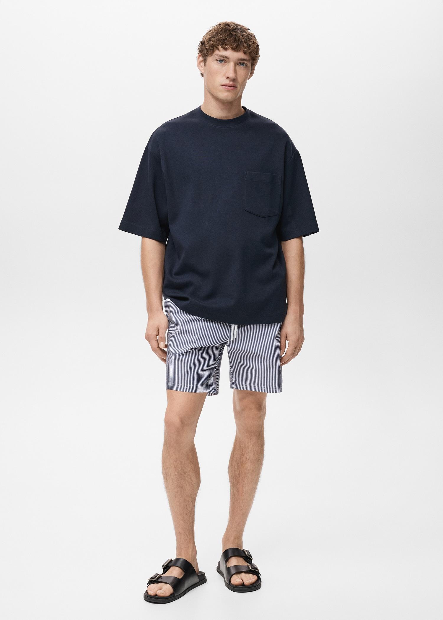 Seersucker swimming trunks - Men | MANGO USA Product Image