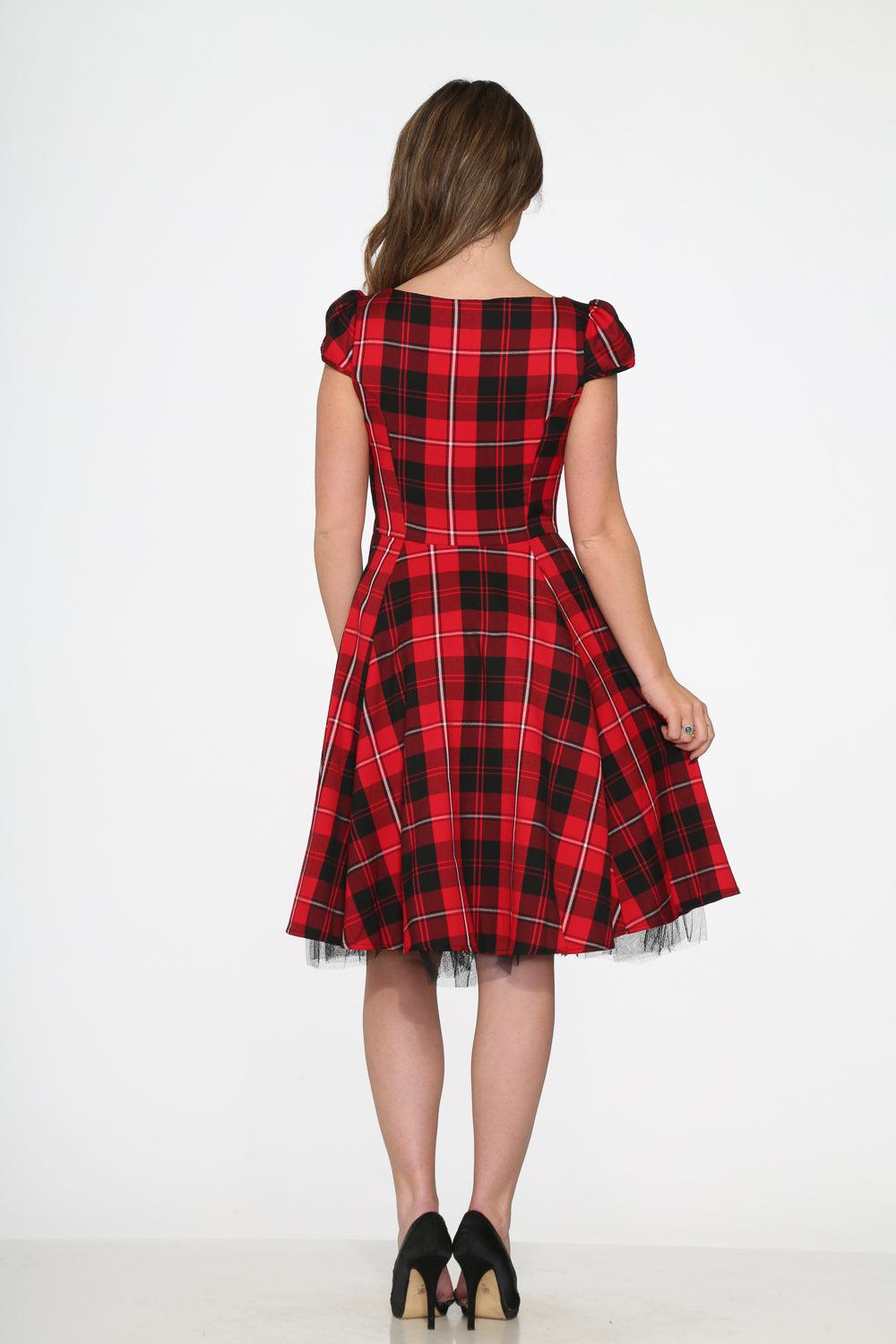 Red Plaid Swing Dress Product Image