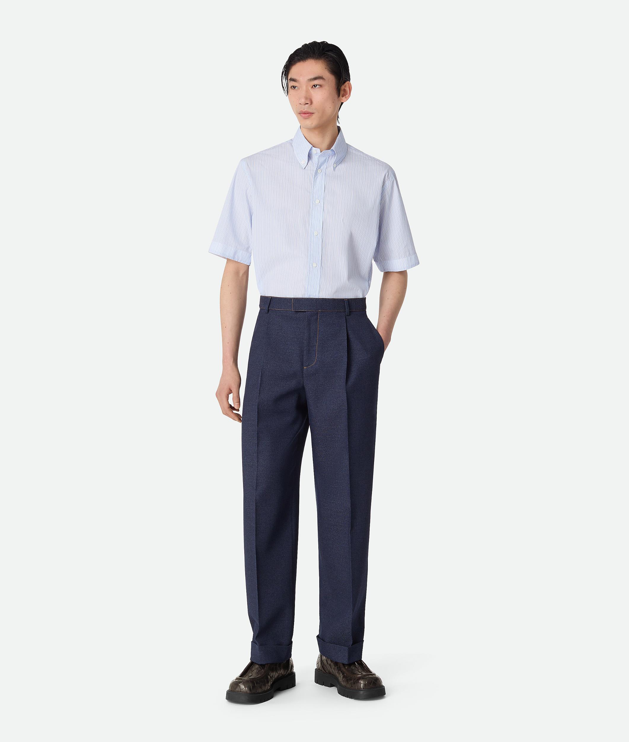 Men's Melange Wool Drill Pants in Dark indigo Product Image