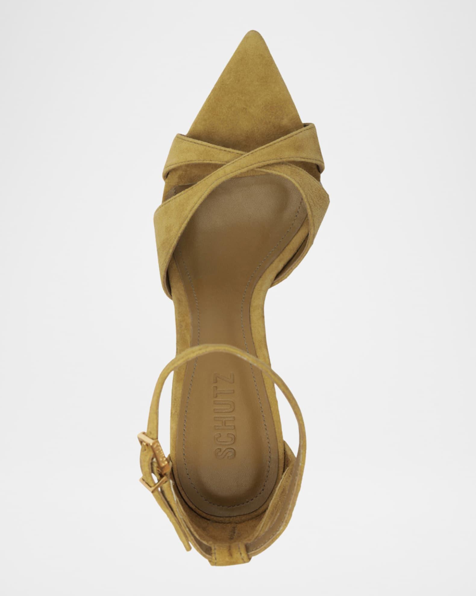 Hilda Leaf Suede Stiletto Sandals Product Image