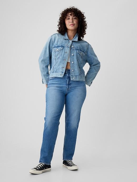 High Rise Cheeky Straight Jeans Product Image