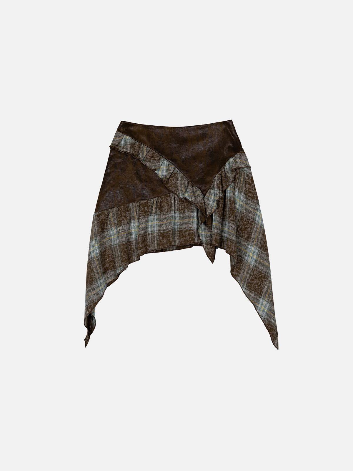 Aelfric Eden Plaid Patchwork Butterfly Skirt Female Product Image