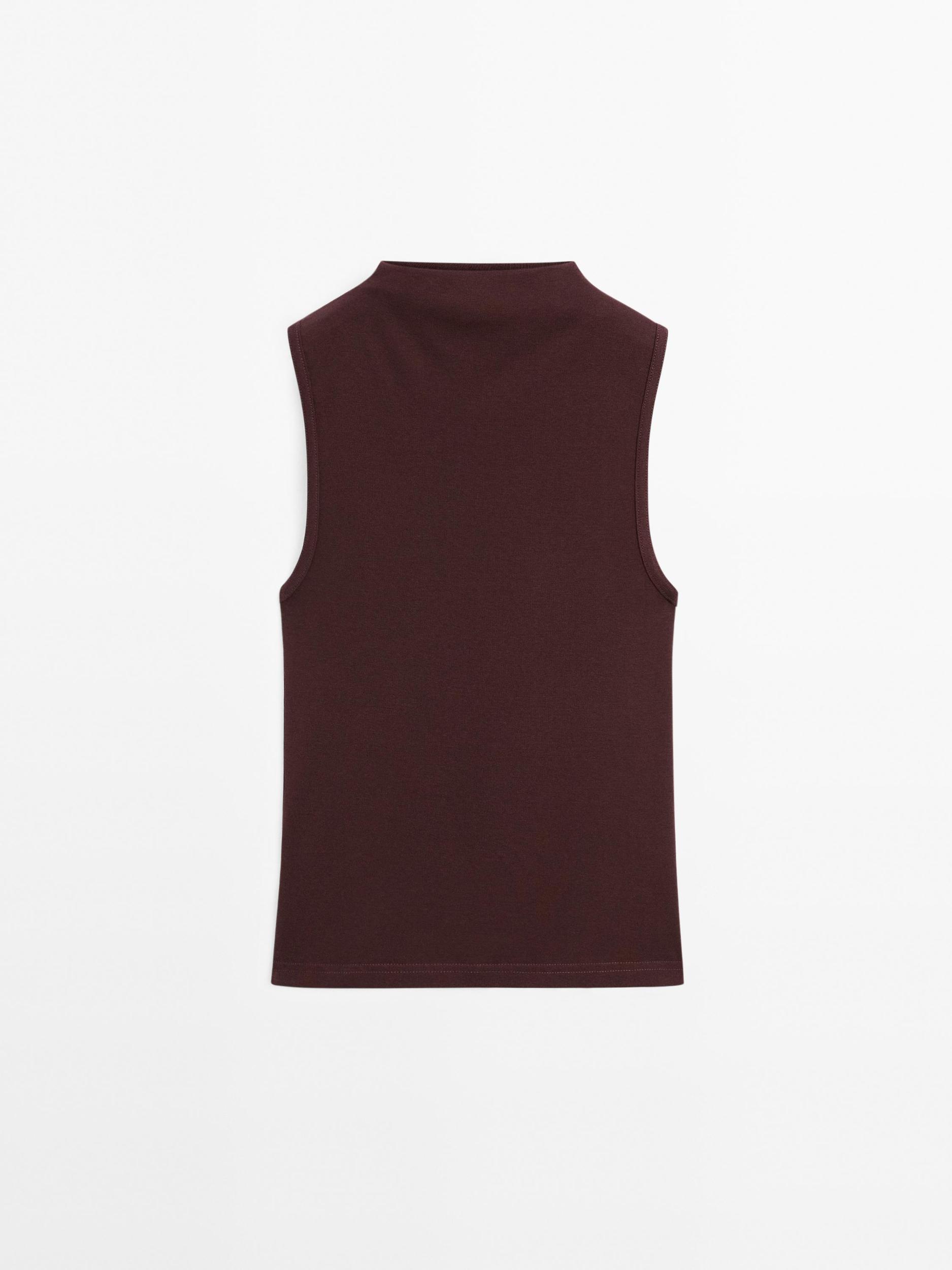 100% cotton funnel neck top Product Image