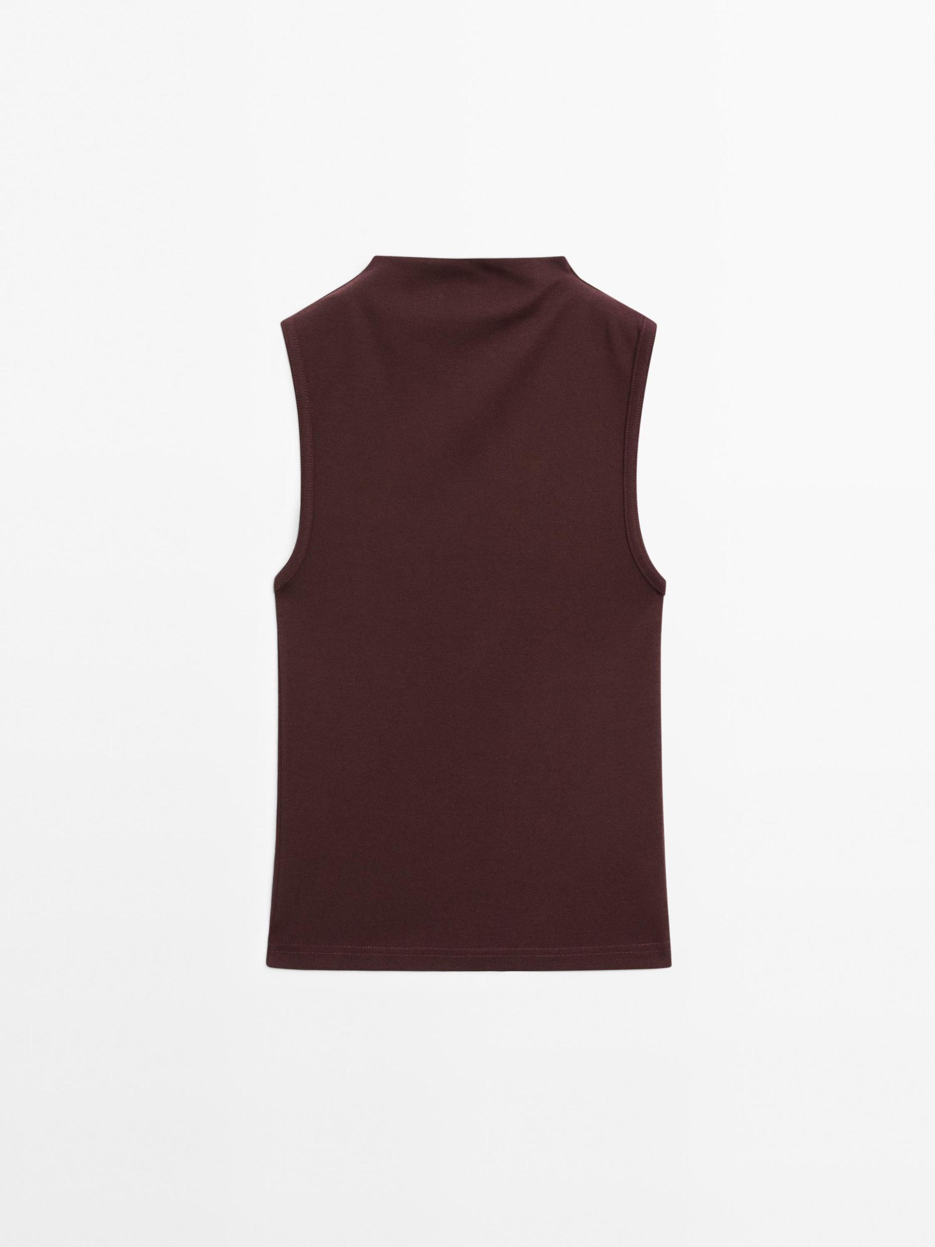 100% cotton funnel neck top Product Image