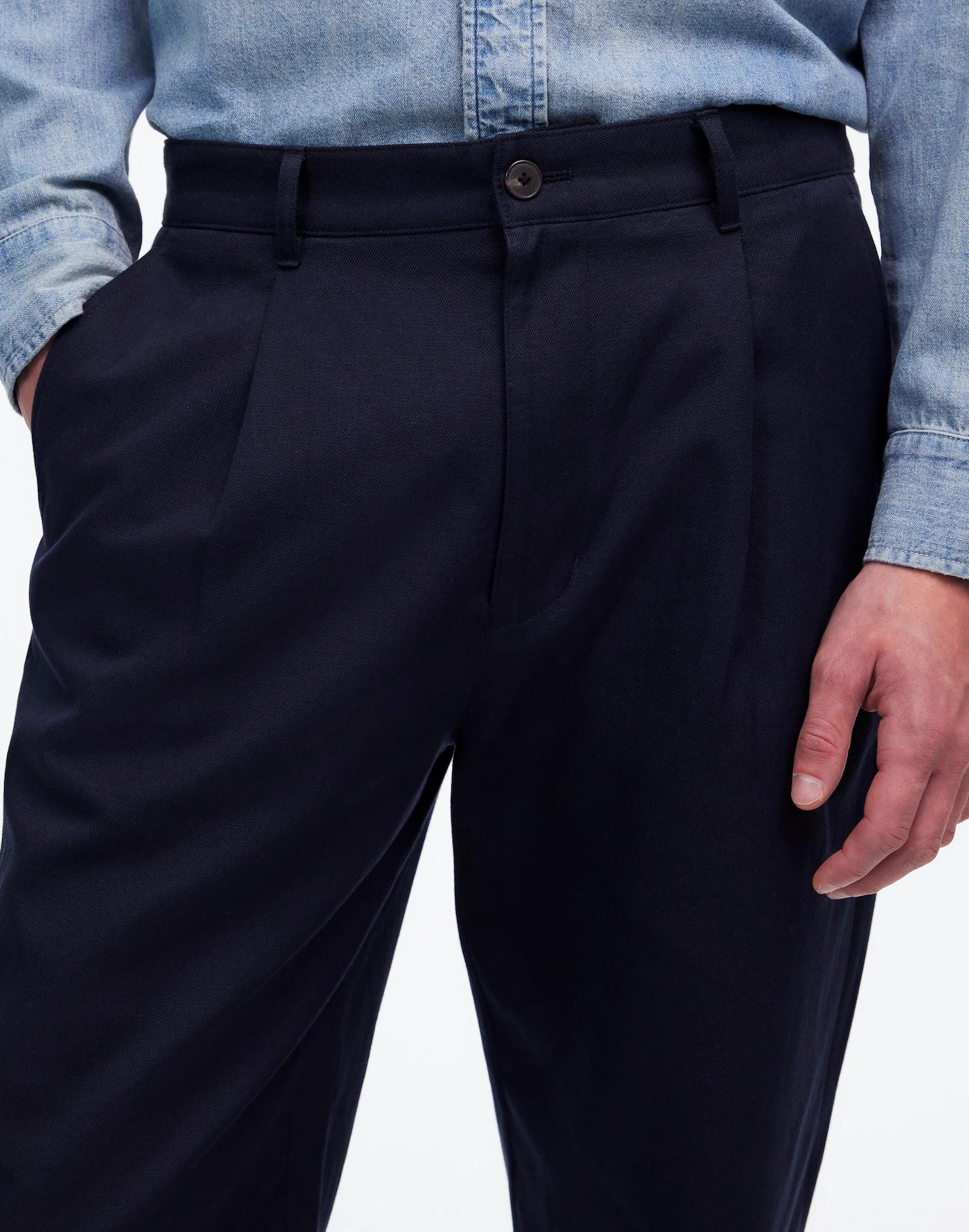 Pleated Trousers in Italian Cotton Twill Product Image