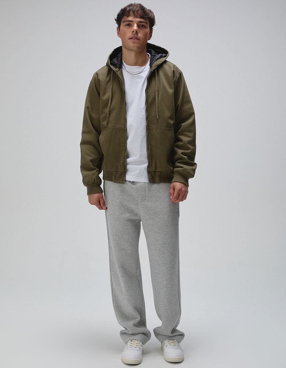 RSQ Mens Oversized Hooded Twill Jacket - OLIVE Product Image