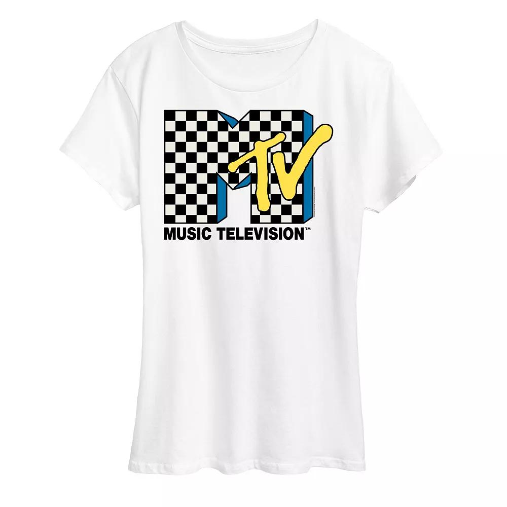 Women's MTV Checkered Logo Graphic Tee, Girl's,  Product Image