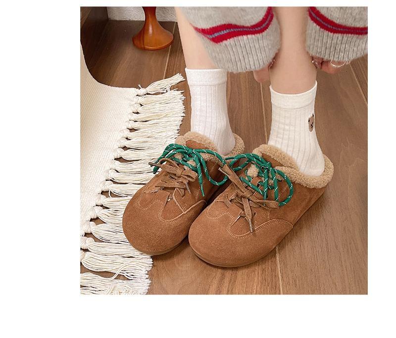 Lace-Up Fleece-Lined Mules Product Image
