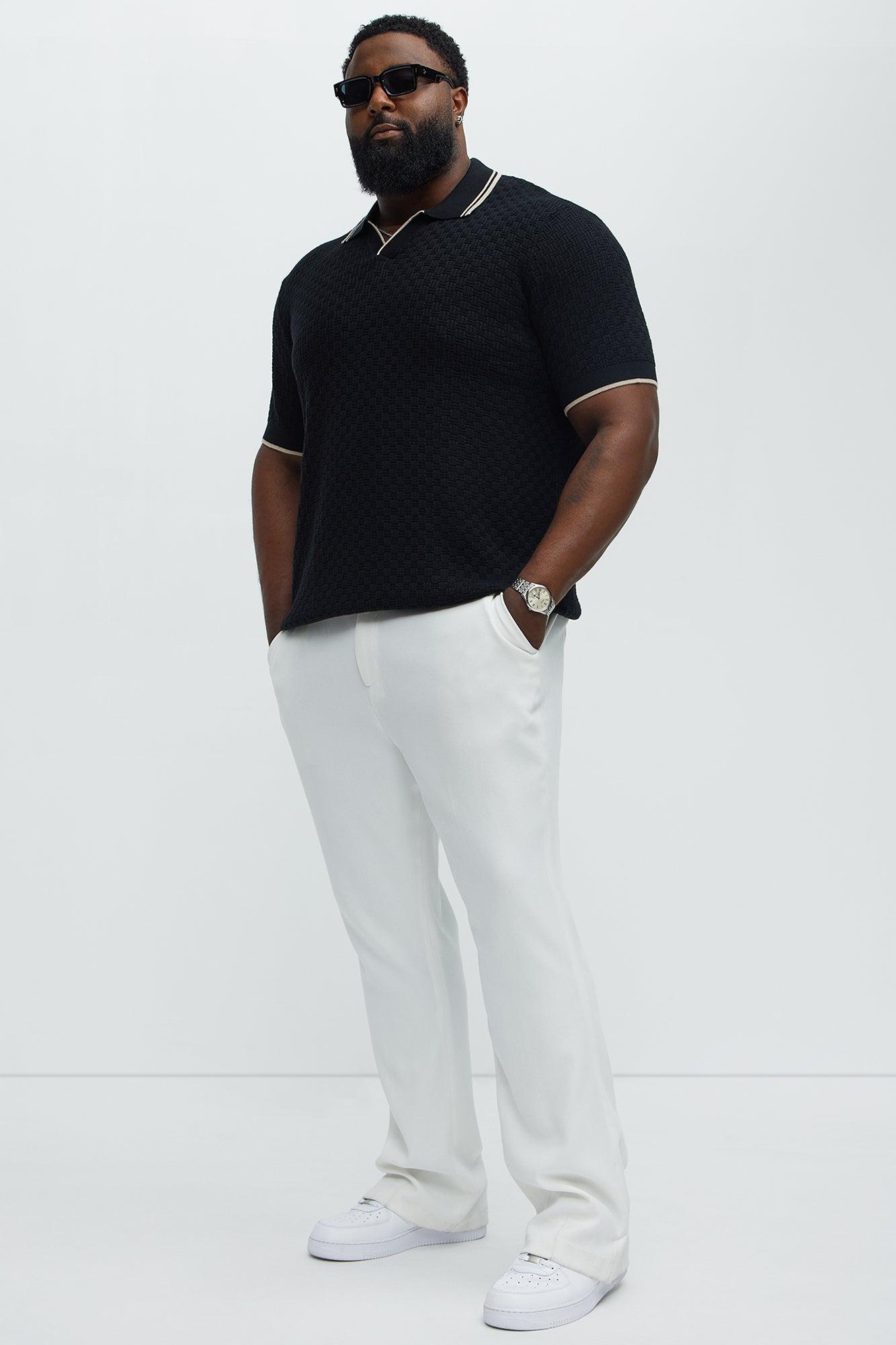 Mario Knitted Johnny Collar Polo - Black Product Image