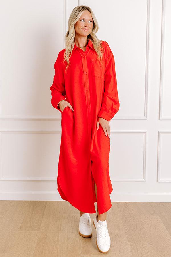 Chic Vibes Button Down Midi Dress Product Image