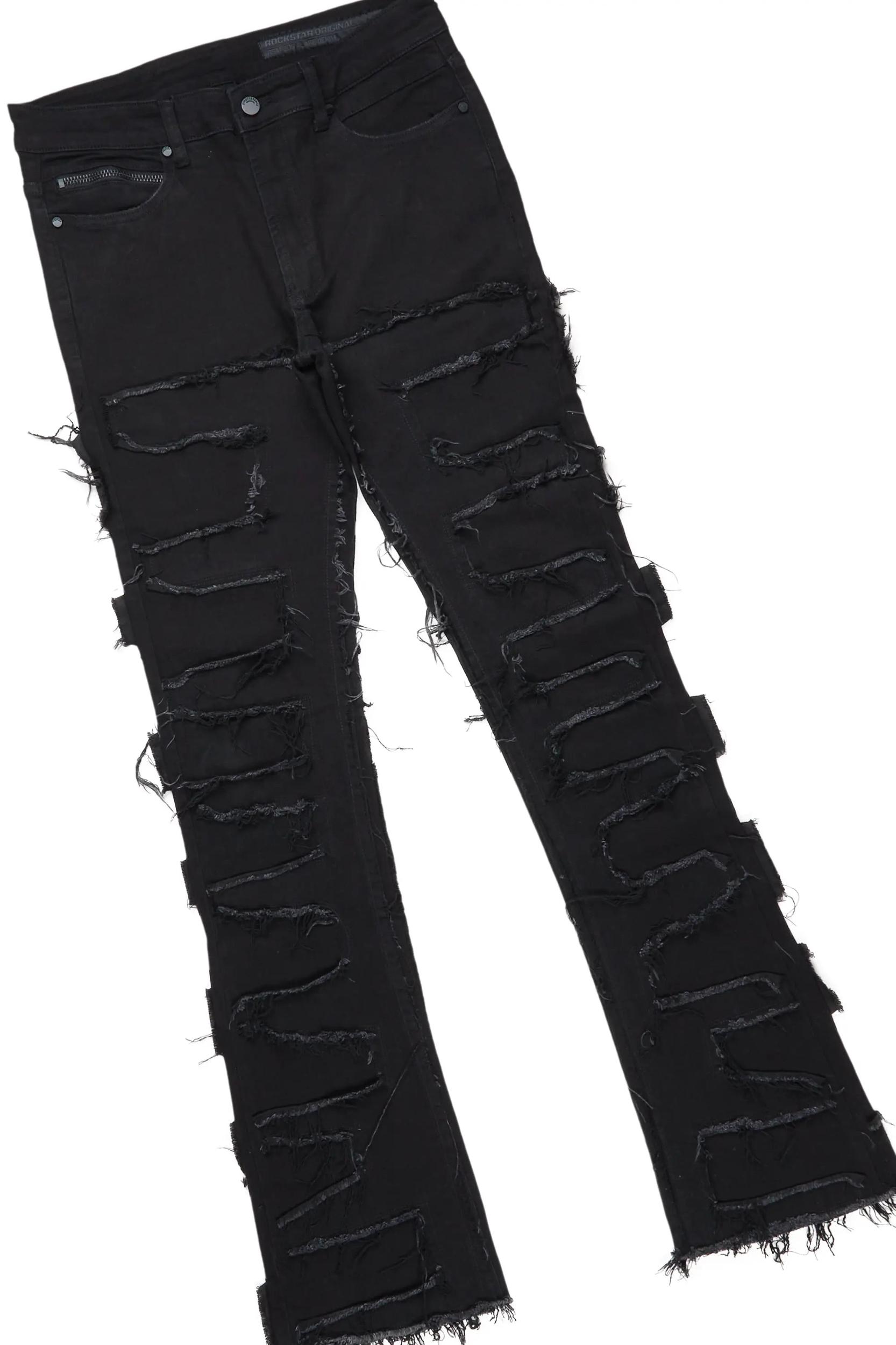 Schmear Black T-Shirt/Stacked Flare Jean Bundle Male Product Image