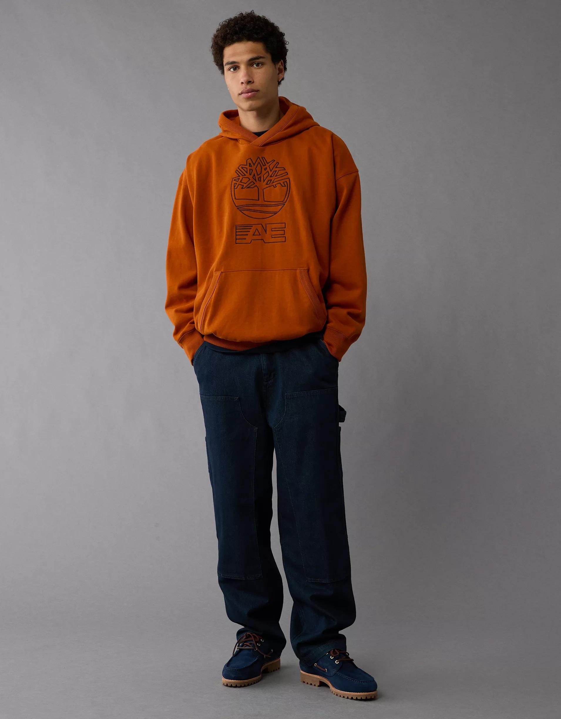 Timberland x AE Embroidered Cotton Hoodie Product Image