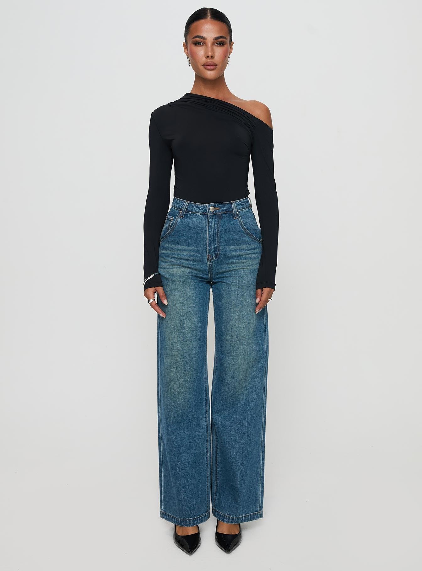 Antilles One Shoulder Bodysuit Black Product Image