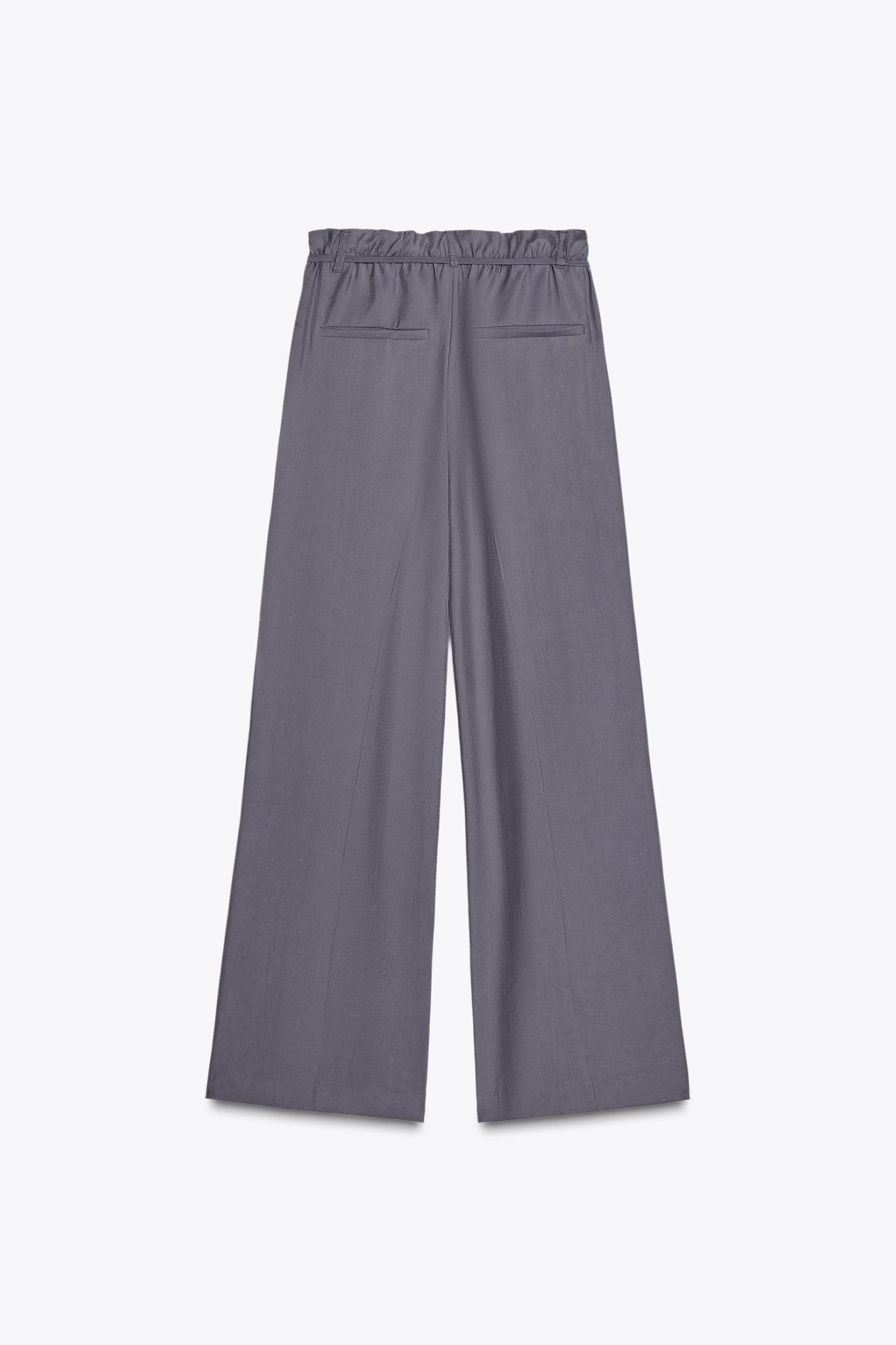 FLOWY PAPERBAG BELTED PANTS Product Image