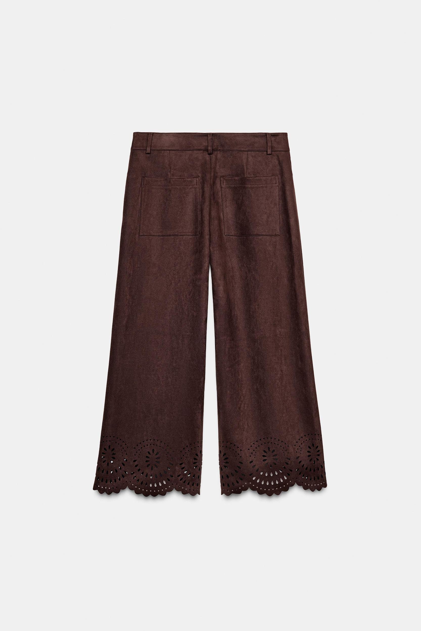DIE-CUT HEM FAUX SUEDE CULOTTES Product Image