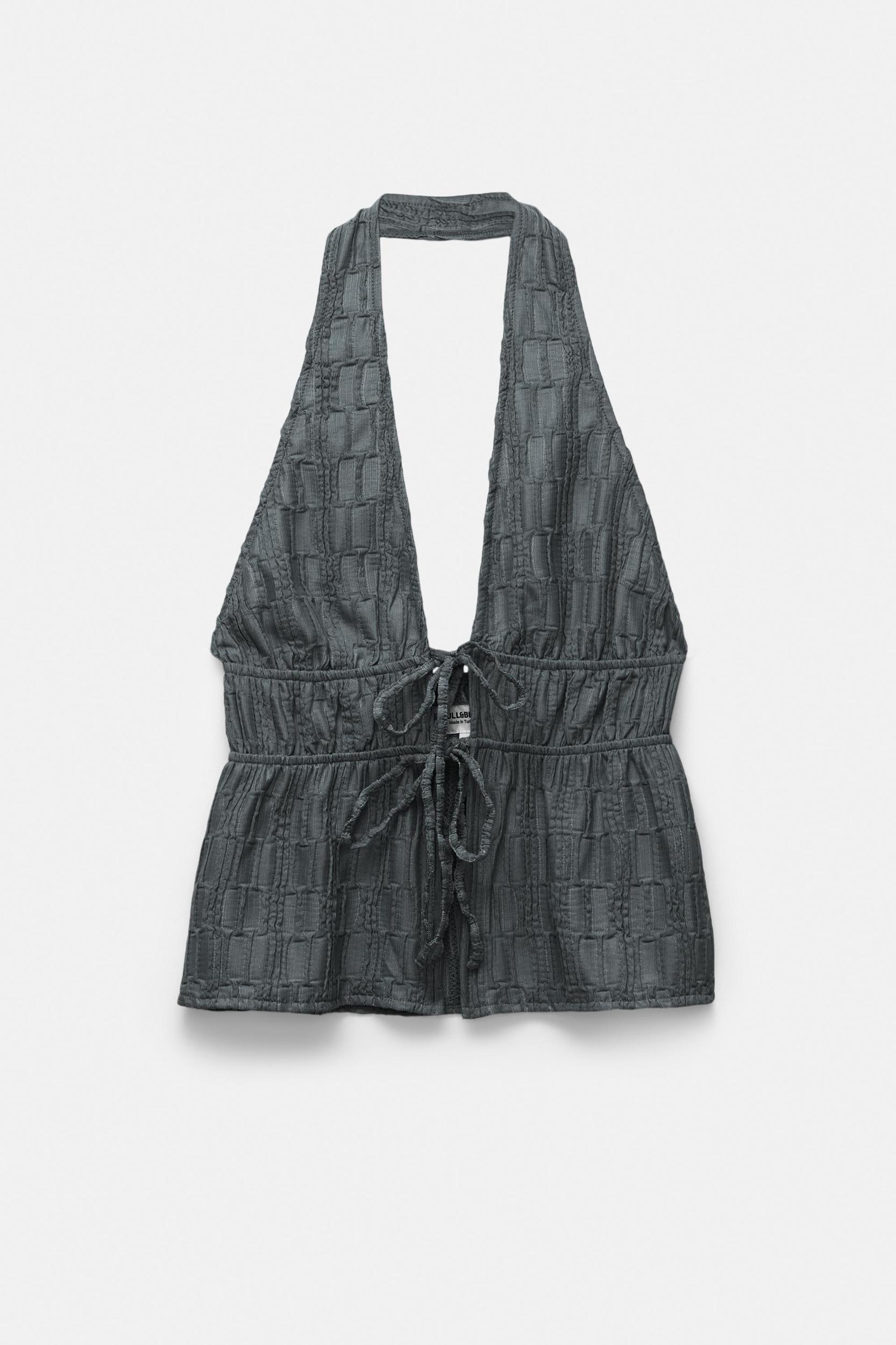 Textured halter top Product Image