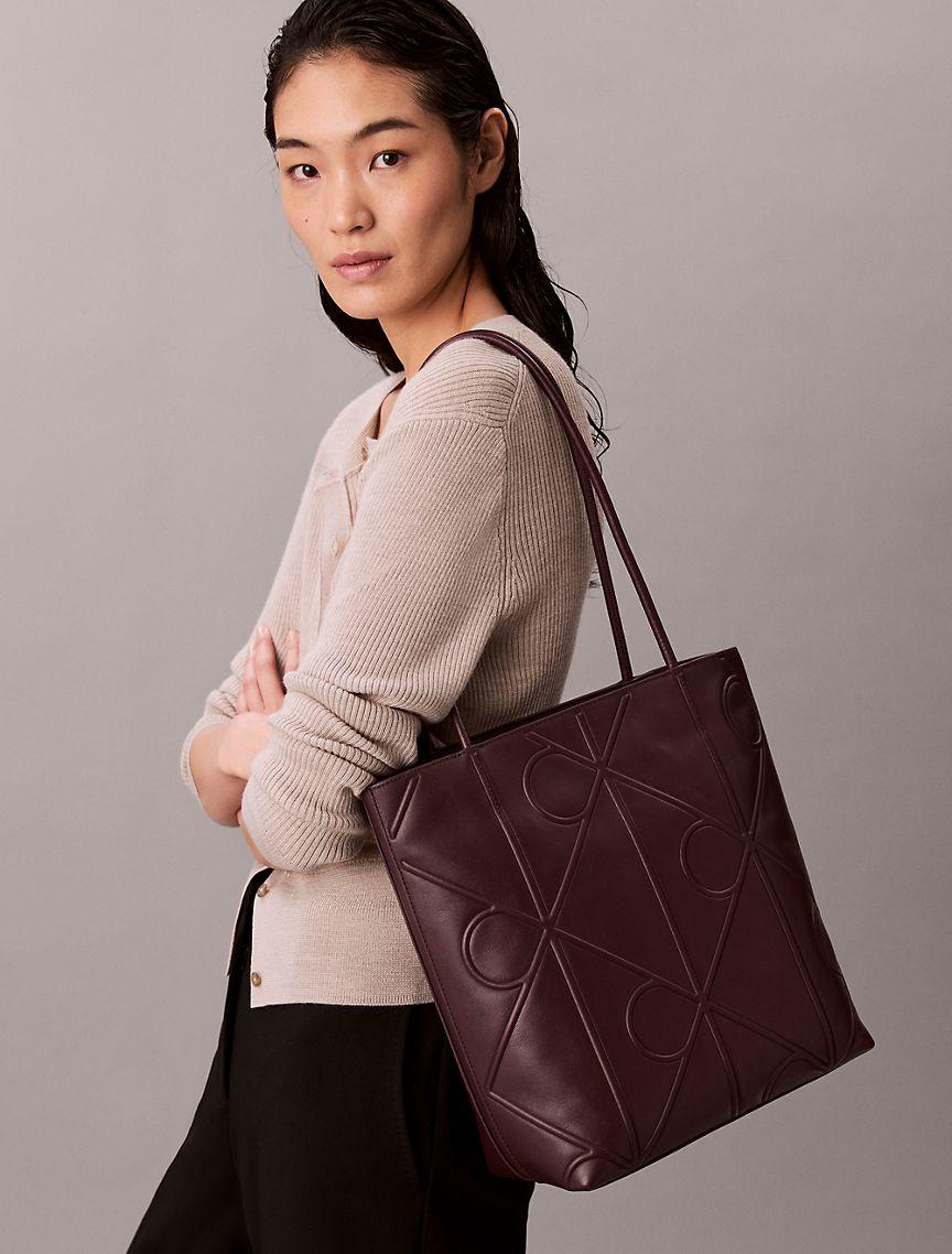 Embossed Allover Monogram Logo Small Tote Bag Product Image