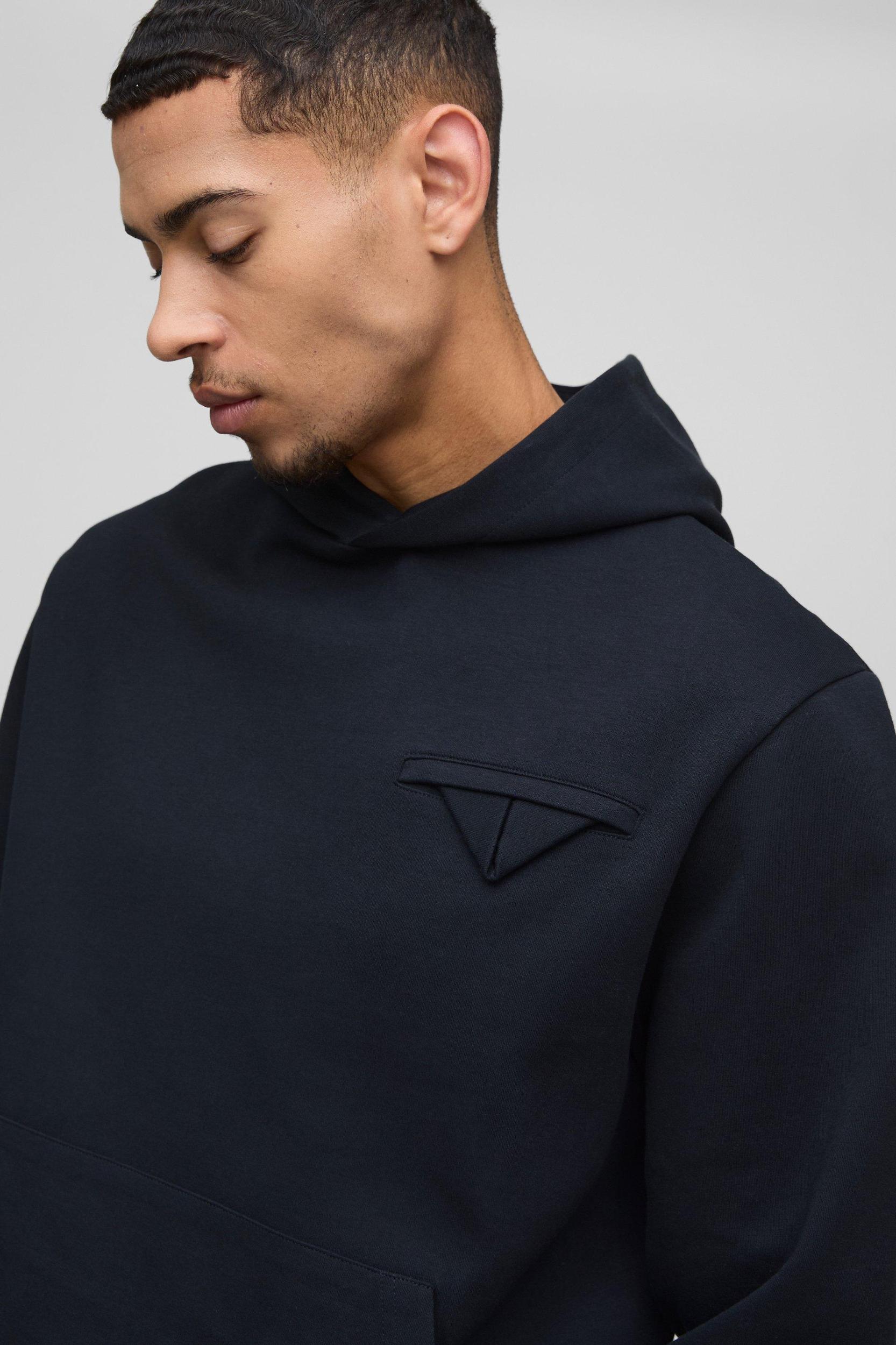 Interlock Pocket Detail Hoodie | boohooMAN USA Product Image