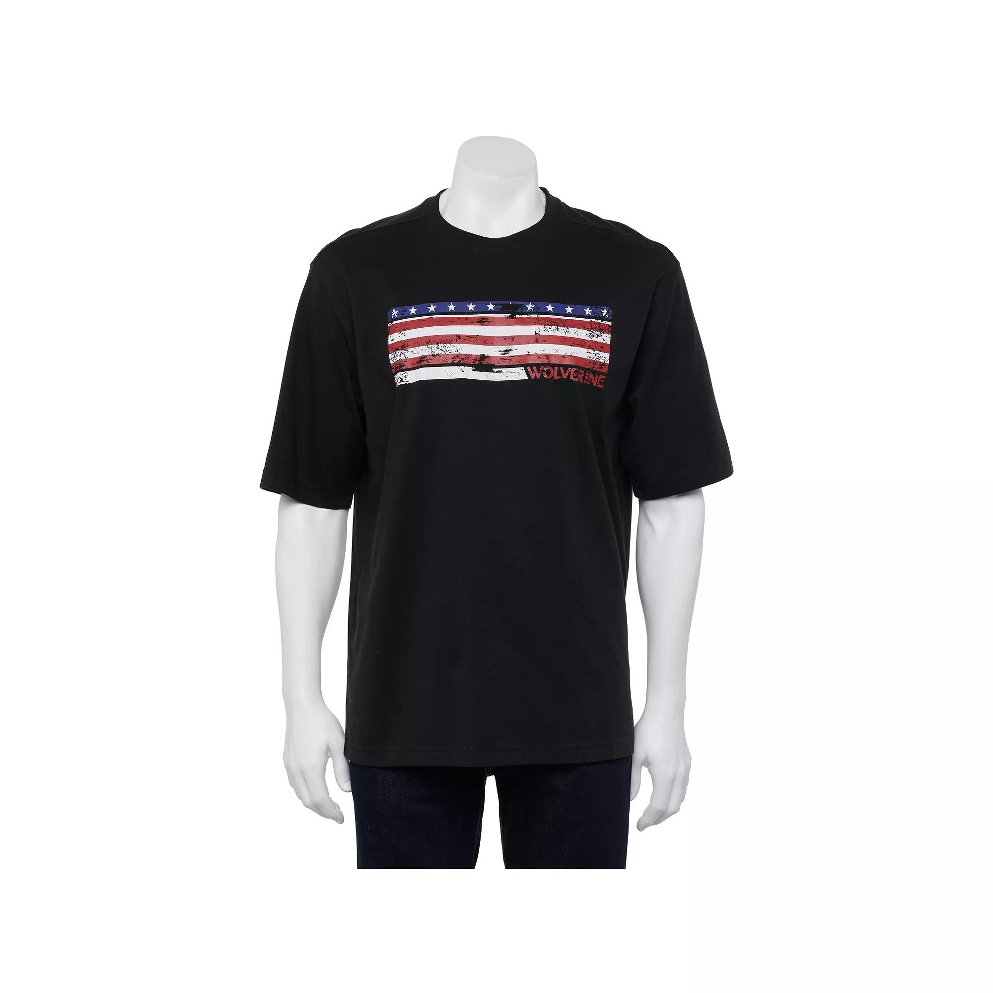 Men's Wolverine American Flag Graphic Tee, Size: Medium, Black Product Image
