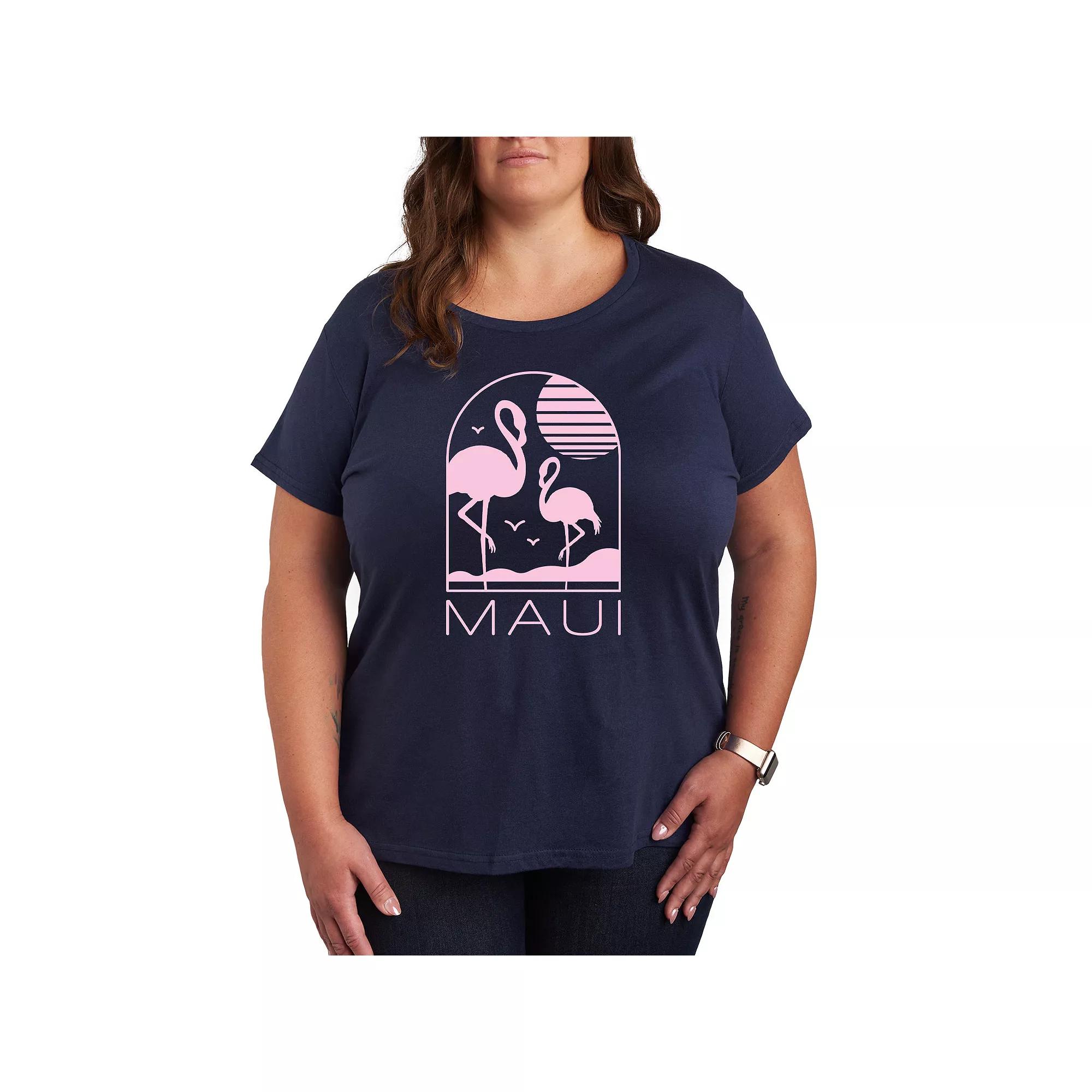 Plus Maui Flamingos Graphic Tee, Women's,  Product Image