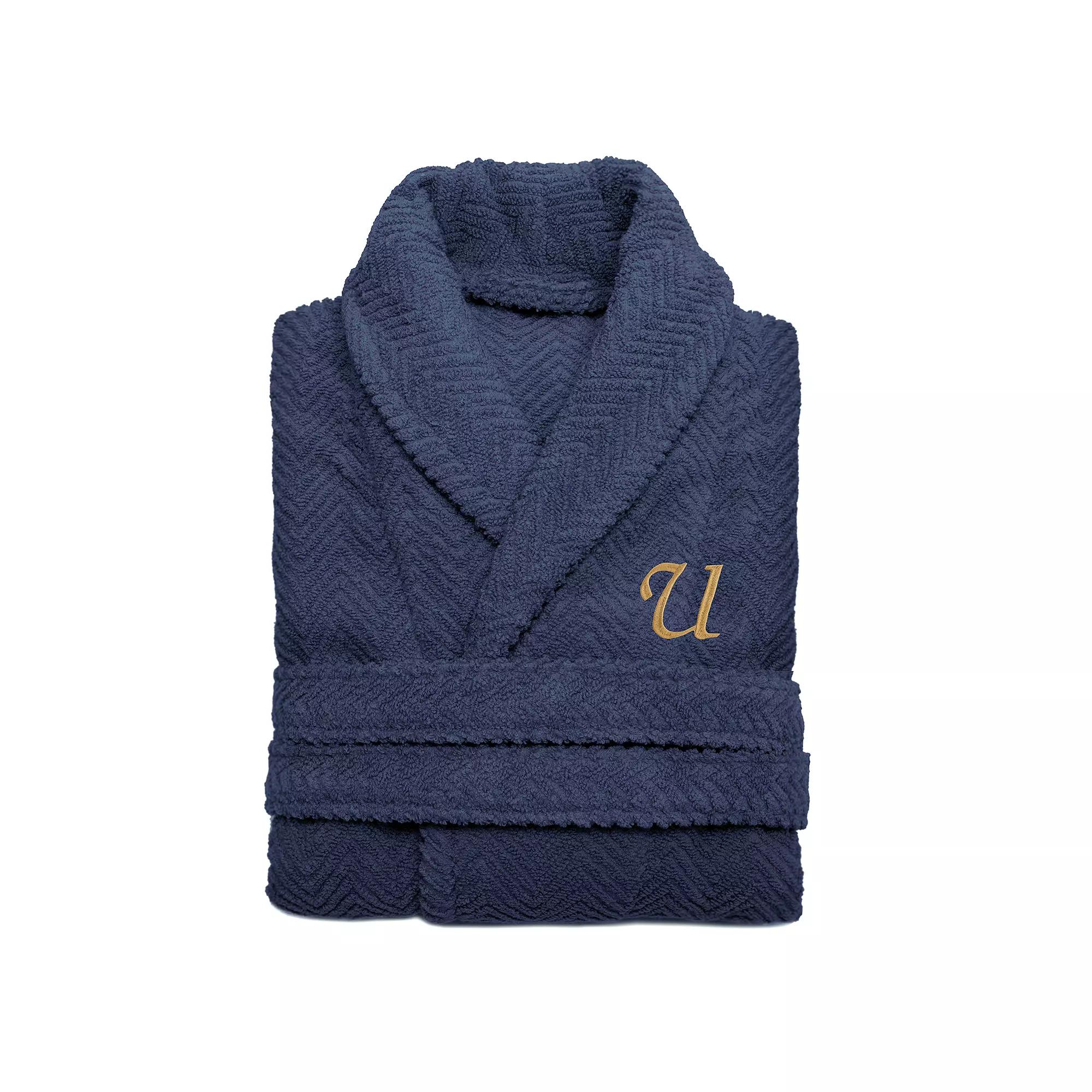 Linum Home Textiles Turkish Cotton Personalized Herringbone Weave Bathrobe, Adult Unisex,  Product Image