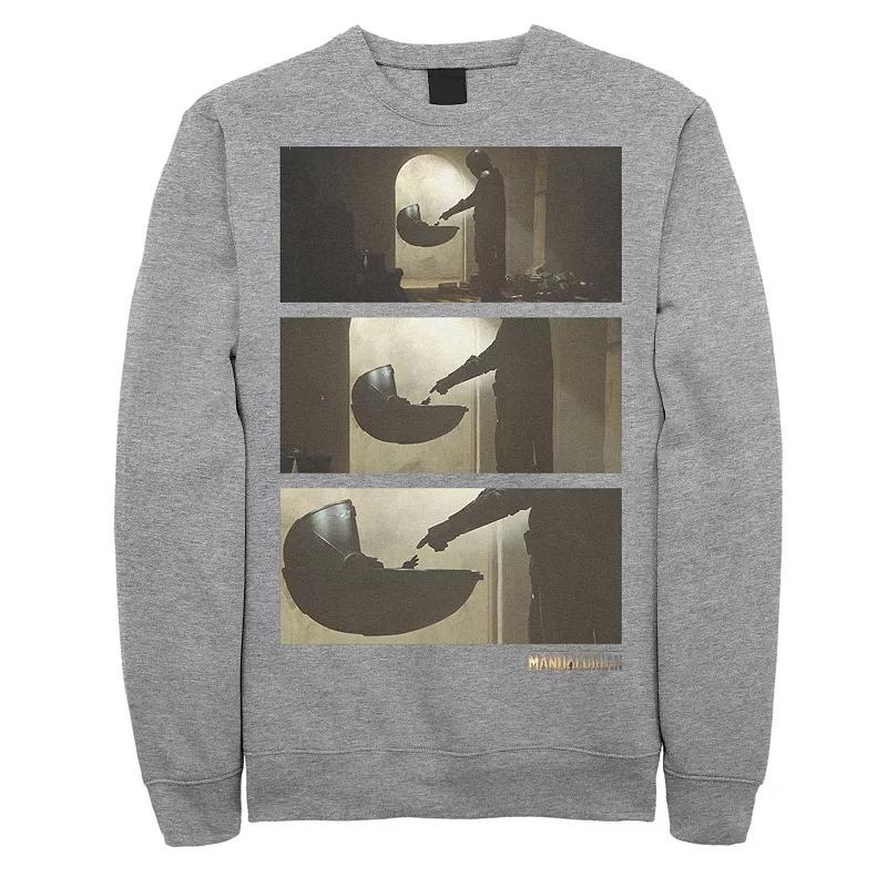 Men's Star Wars The Mandalorian The Child Panel Zoom In Sweatshirt, Size: XXL, Athletic Grey Product Image